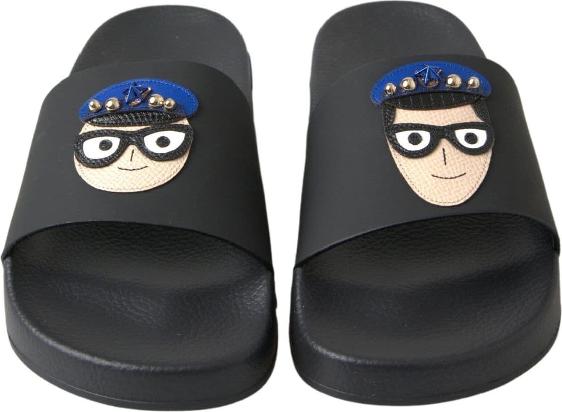 Dolce & Gabbana Black Slides Sandals Beach Saint Barth Shoes - 3