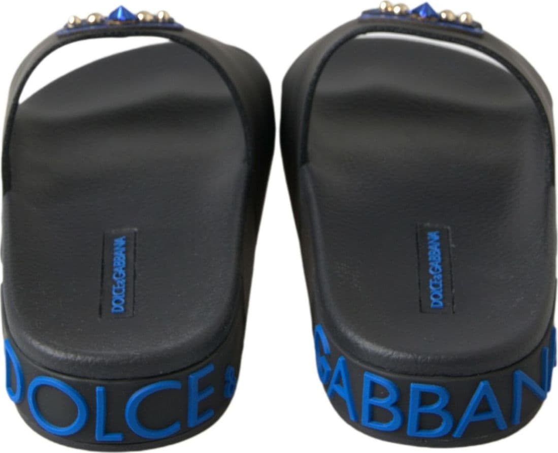 Dolce & Gabbana Black Slides Sandals Beach Saint Barth Shoes - 4