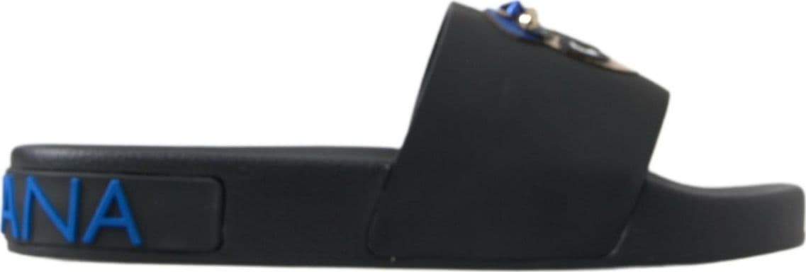 Dolce & Gabbana Black Slides Sandals Beach Saint Barth Shoes - 5
