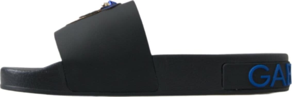Dolce & Gabbana Black Slides Sandals Beach Saint Barth Shoes - 6