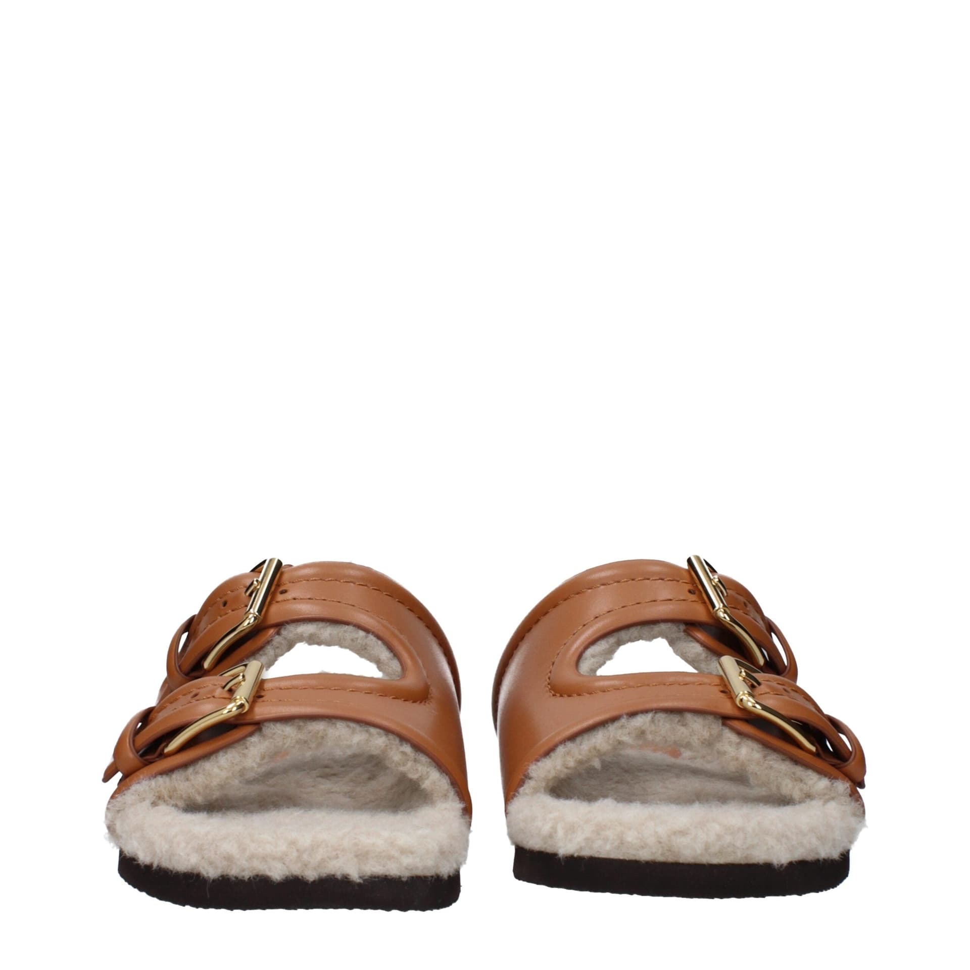 Valentino Garavani Brown Leather Slippers - 3