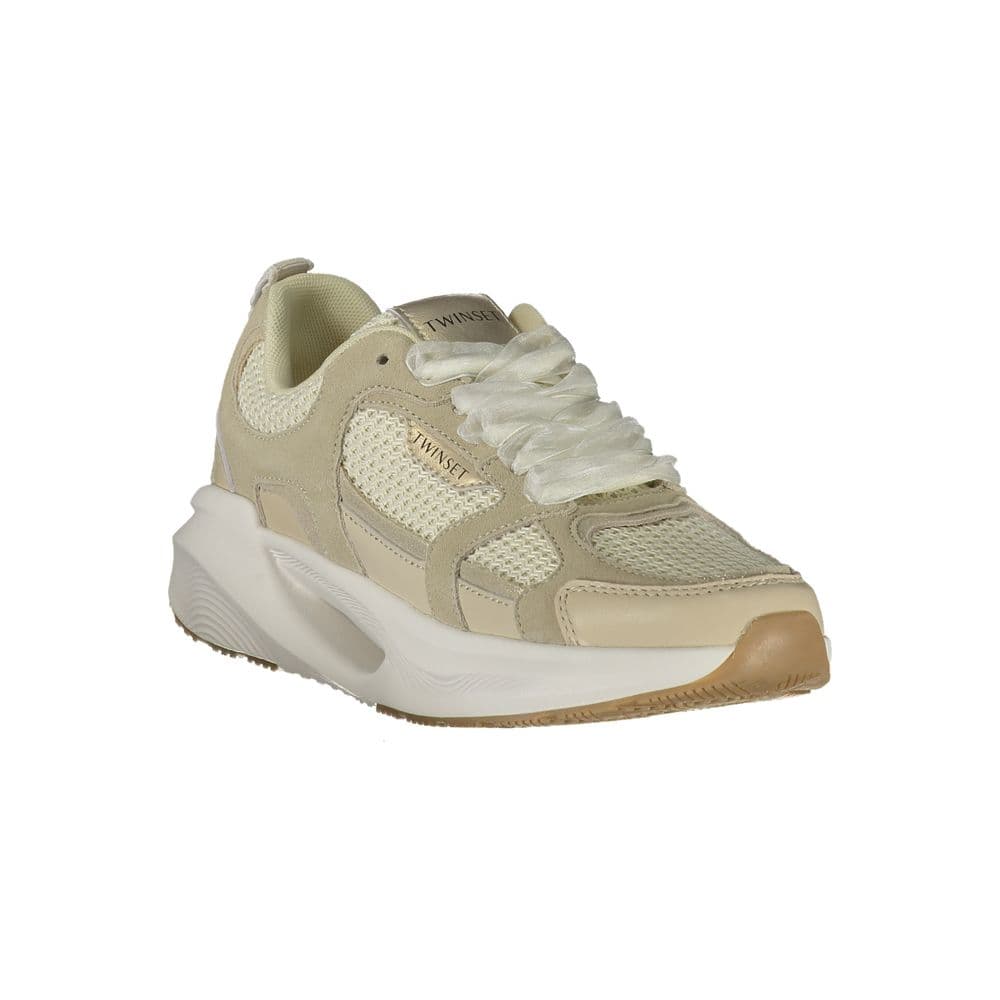 Twinset Beige Fabric Womens Sneaker - 2