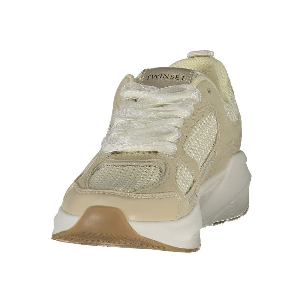Twinset Beige Fabric Womens Sneaker - 3
