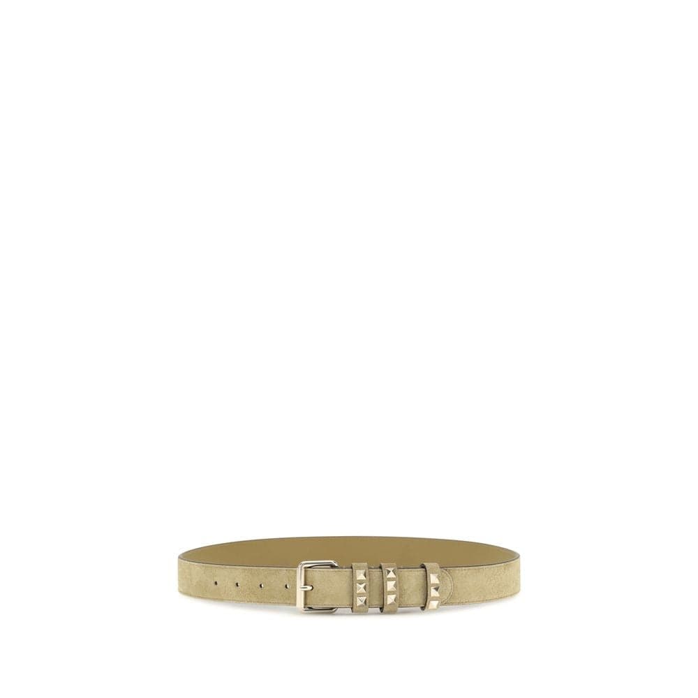 Valentino Garavani Beige Suede Leather Regular Belt - 2