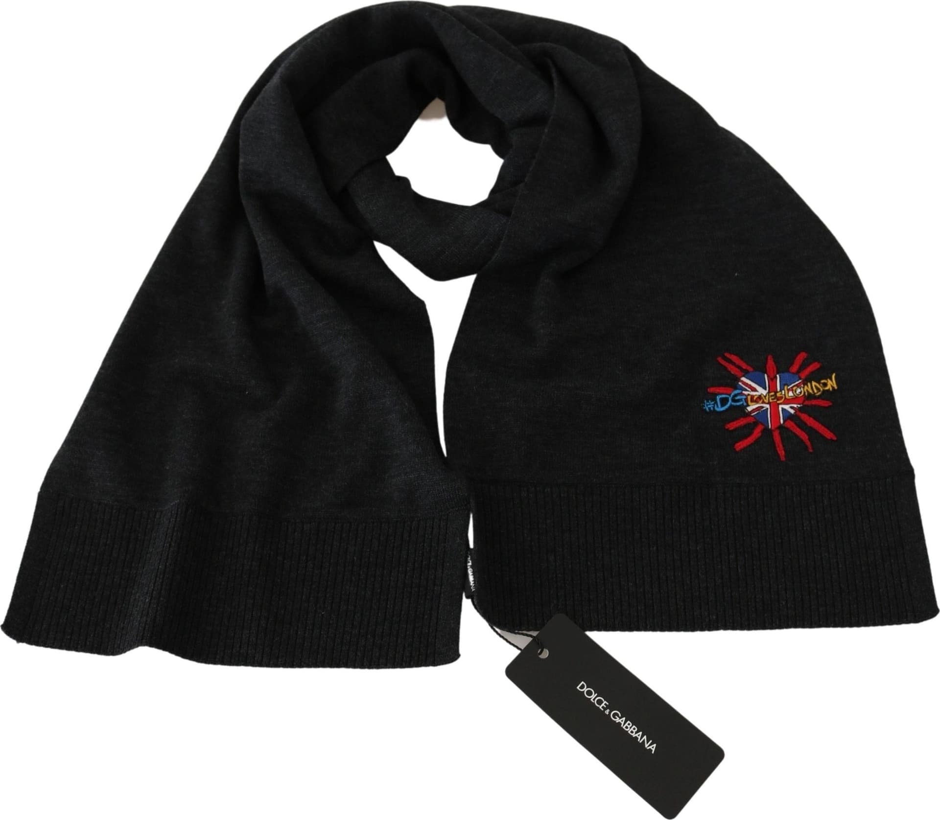 Dolce & Gabbana Gray #DGLovesLondon Wrap Shawl Wool Scarf - 2