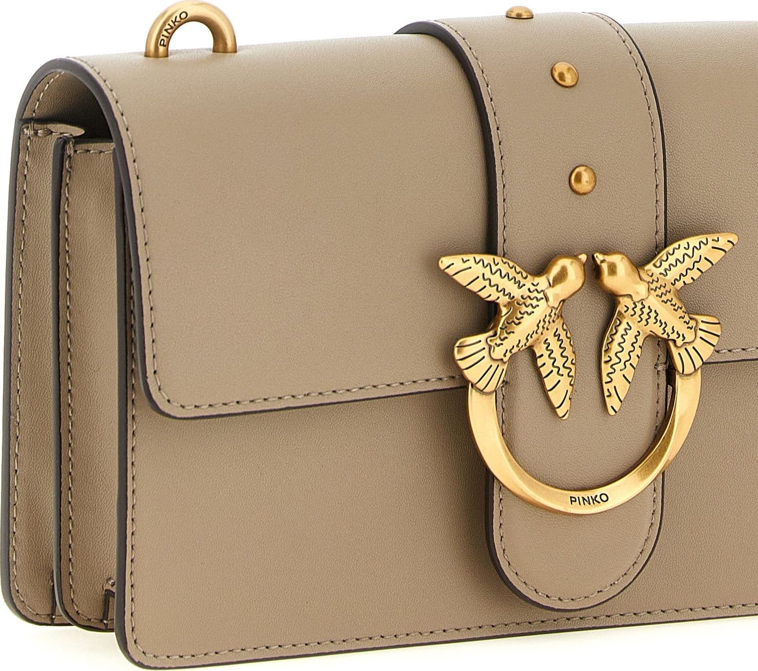 PINKO Gray Calfskin Crossbody Bag - 3
