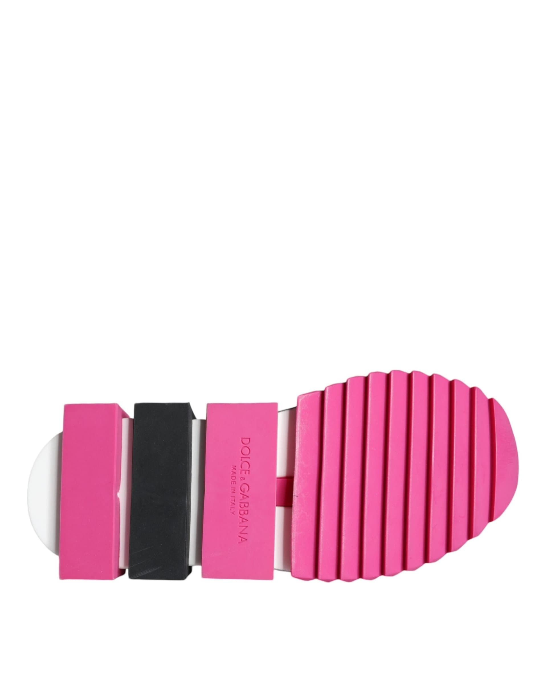 Dolce & Gabbana Pink Sorrento Crystals Low Top Sneakers Shoes - 5