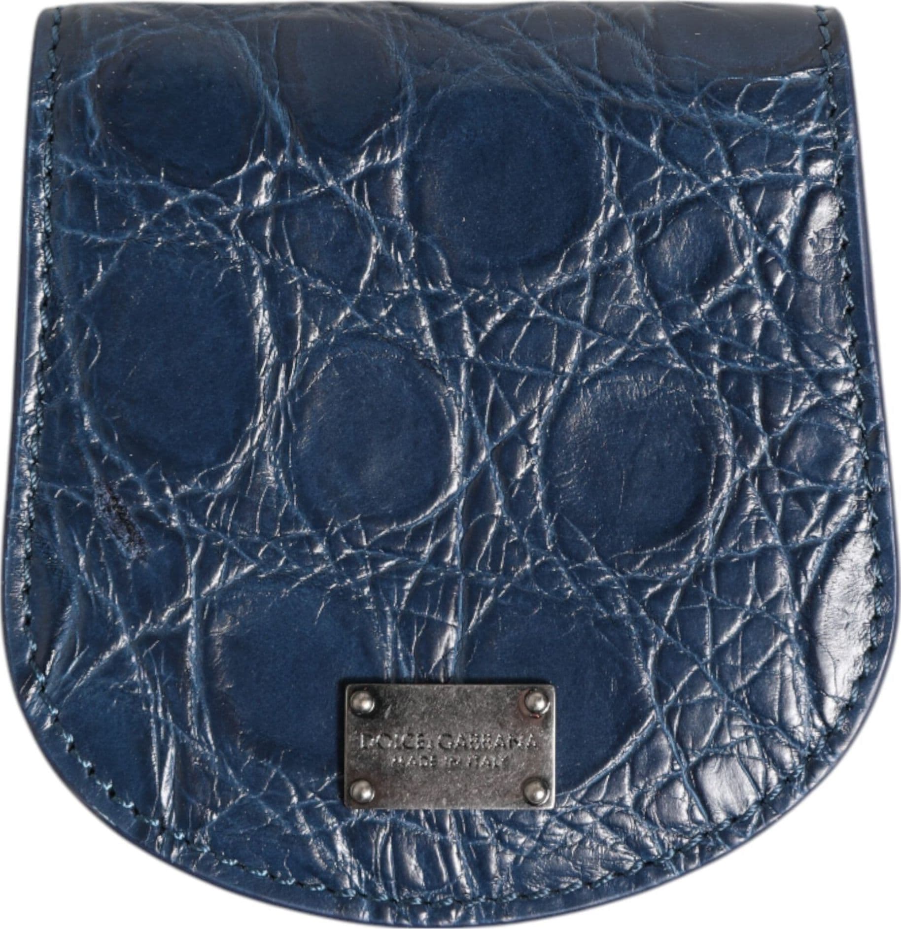 Dolce & Gabbana Blue Exotic Skin Coin Condom Case Holder Pocket Wallet - 2