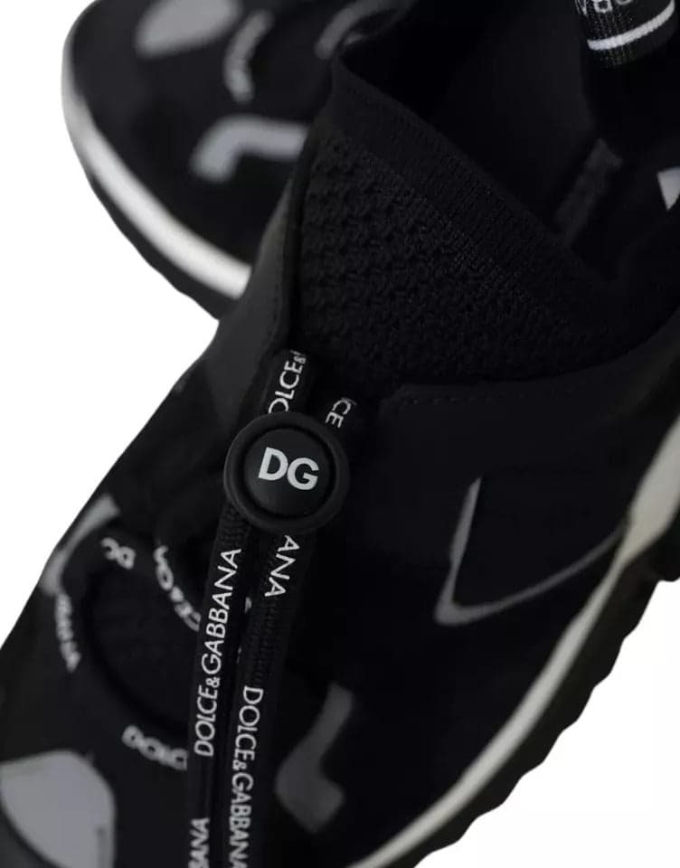 Dolce & Gabbana Black White Logo Sorrento Mens Sneakers Shoes - 5