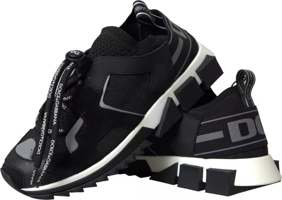 Dolce & Gabbana Black White Logo Sorrento Mens Sneakers Shoes - 7