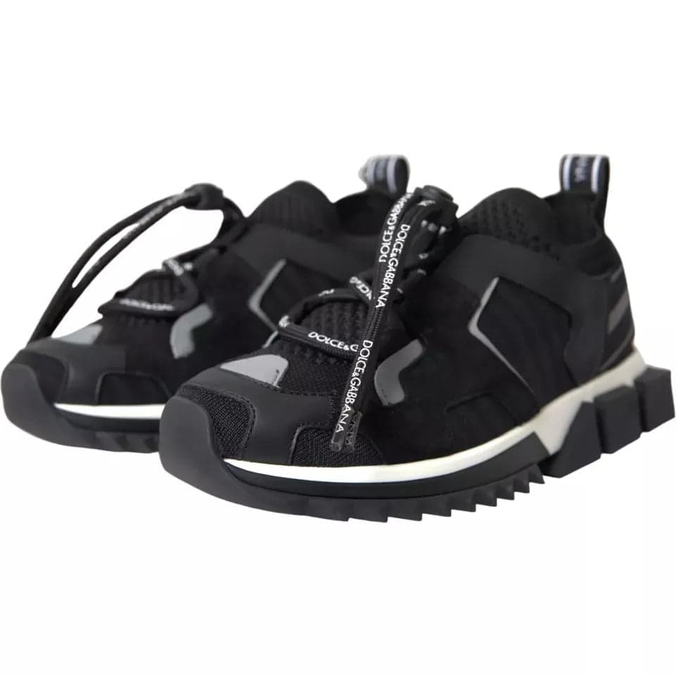 Dolce & Gabbana Black White Logo Sorrento Mens Sneakers Shoes - 8