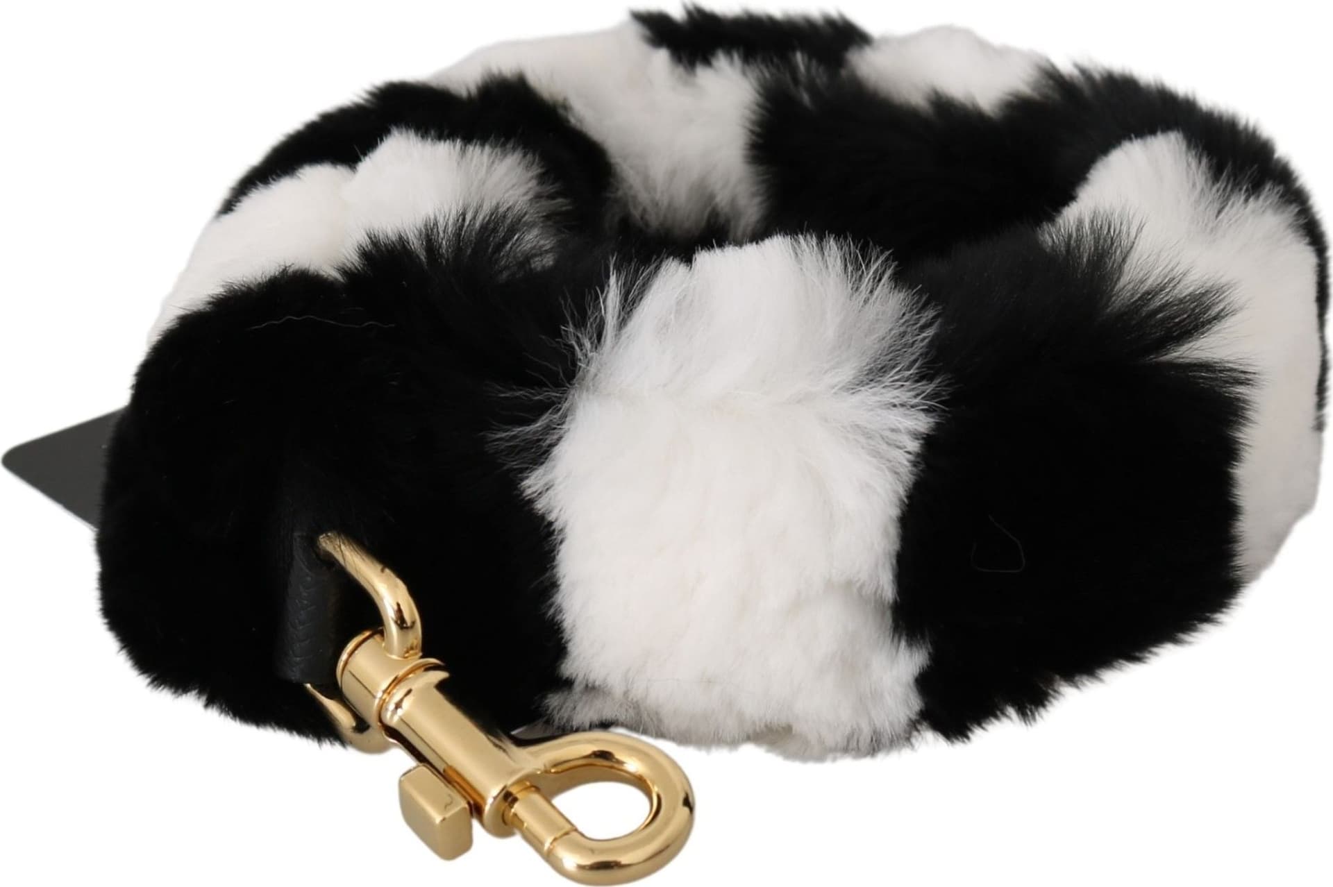 Dolce & Gabbana Black White Lapin Fur Accessory Shoulder Strap - 3