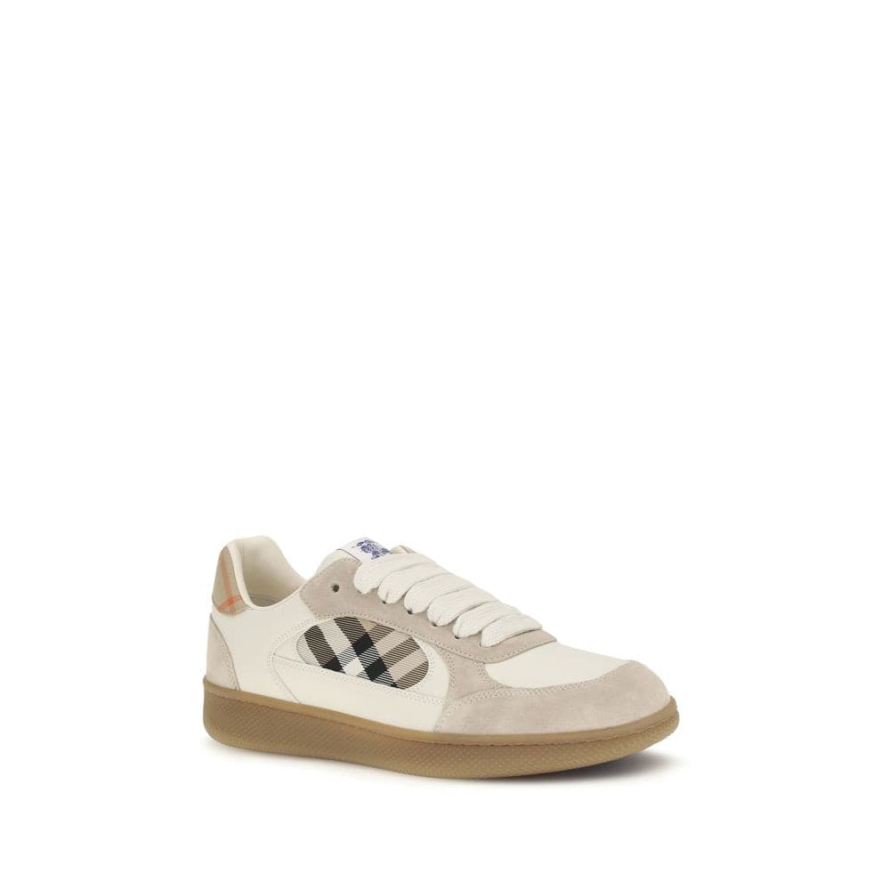 Burberry Beige Calf Leather Bos Taurus Low Top Sneakers - 2