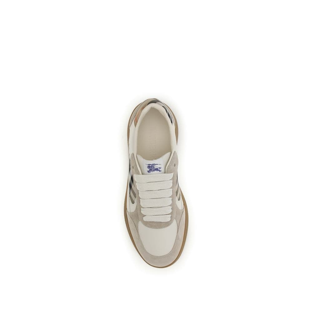 Burberry Beige Calf Leather Bos Taurus Low Top Sneakers - 4