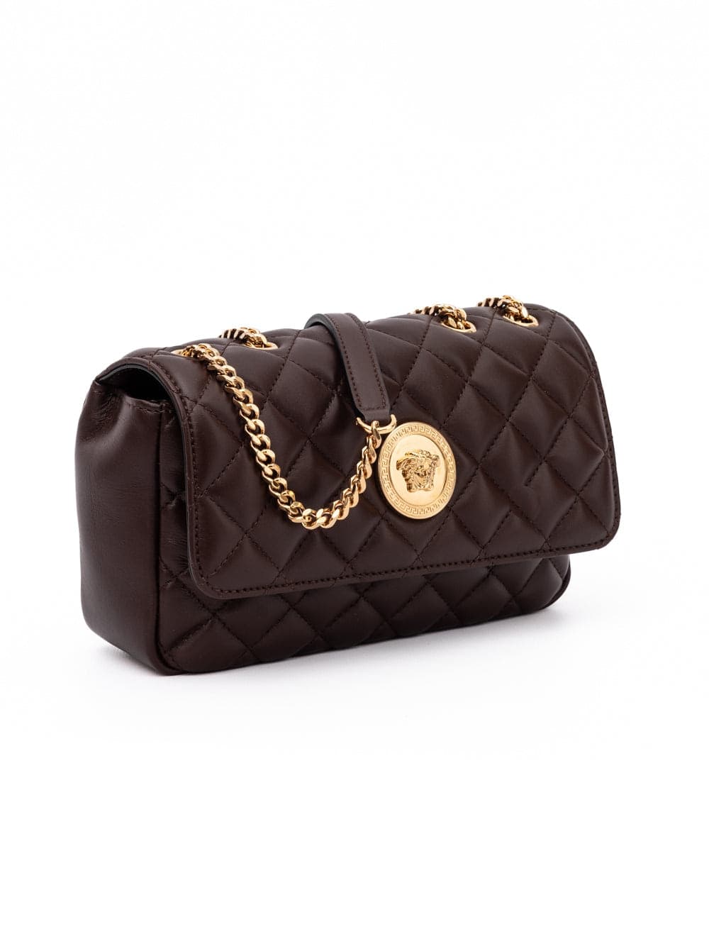 Versace Brown Quilted Leather Shoulder Strap Bag - 2