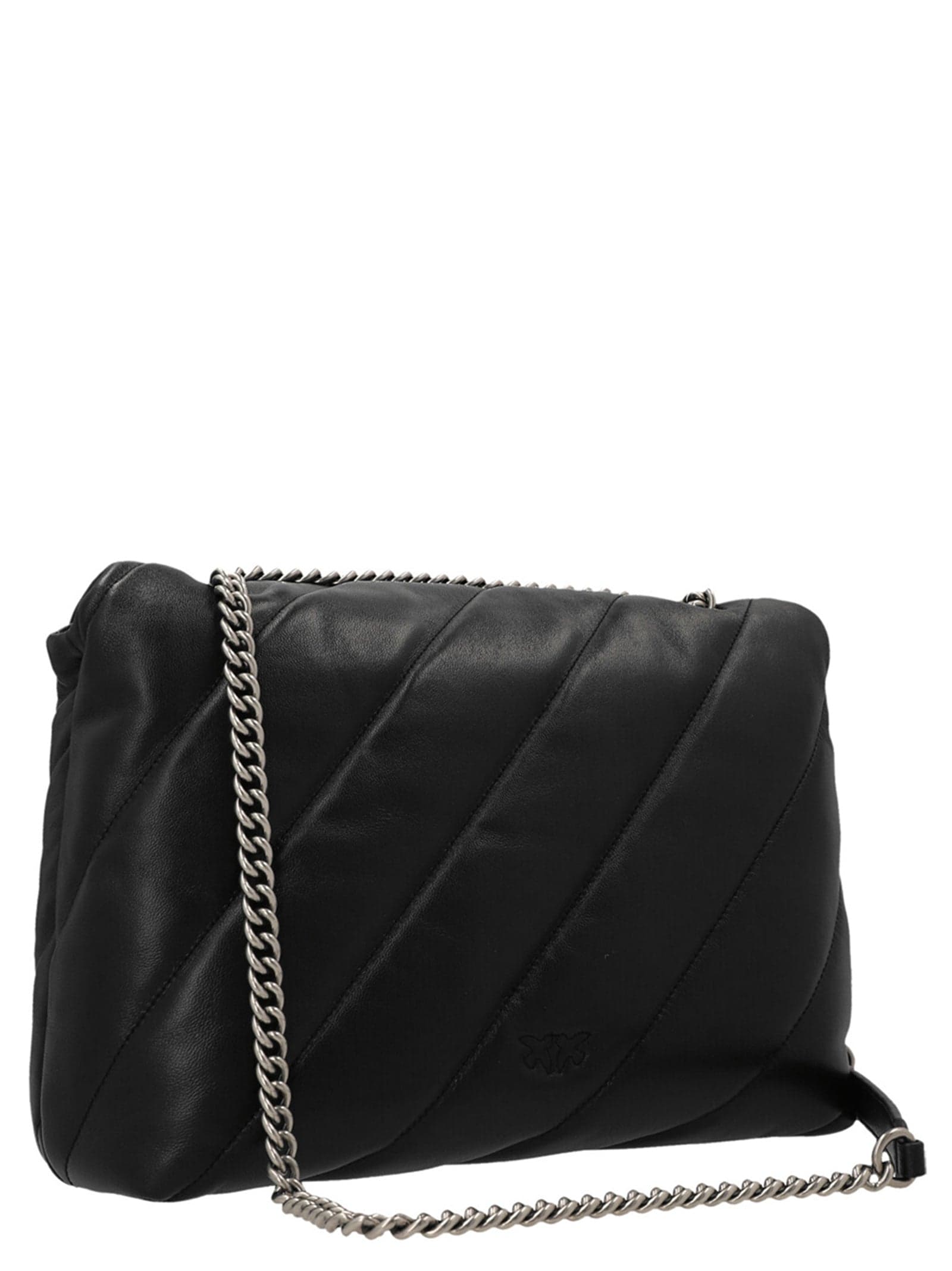 PINKO Black Lamb Leather Crossbody Bag - 2