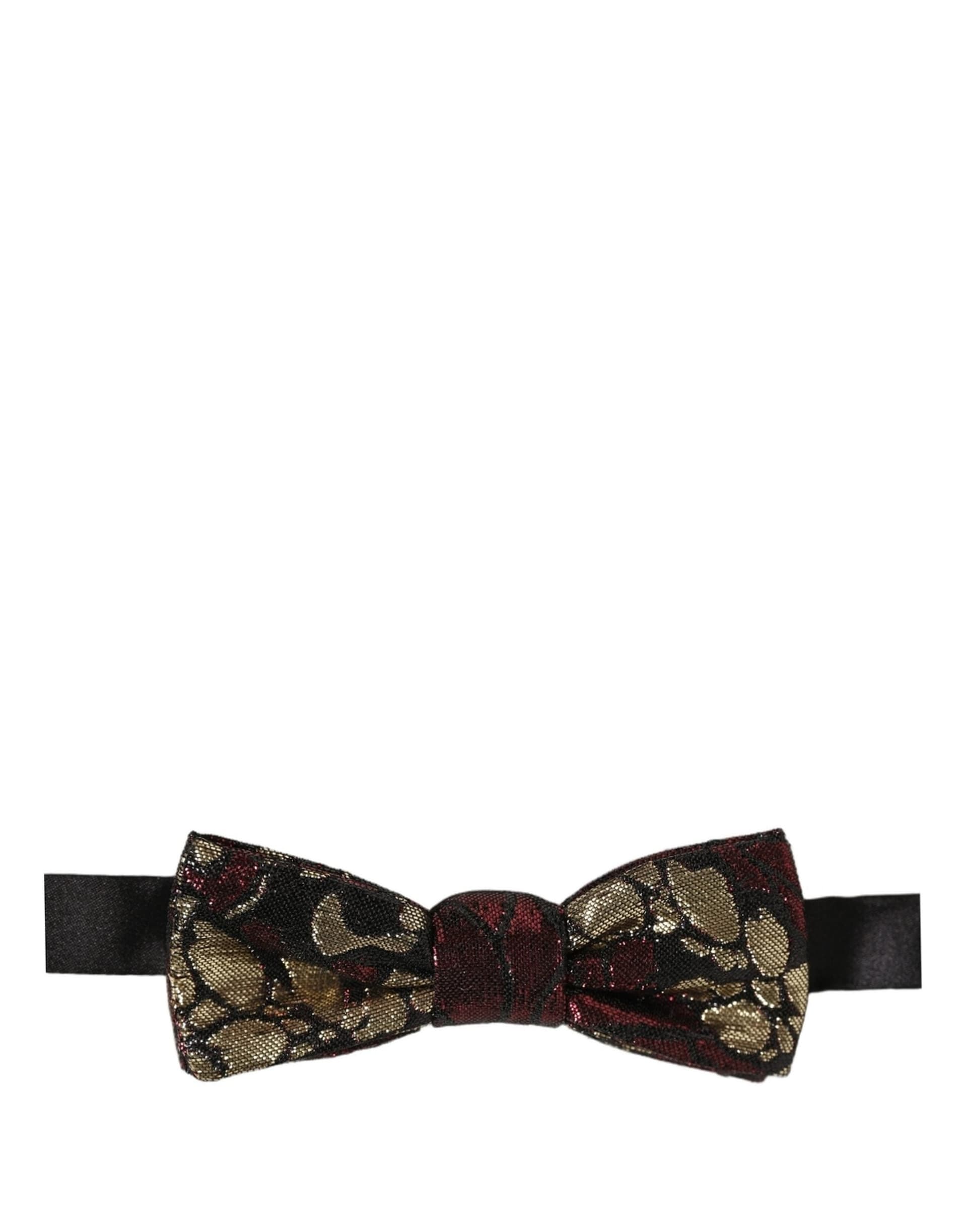 Dolce & Gabbana Multicolor Floral Jacquard Adjustable Neck Papillon Bow Tie - 3