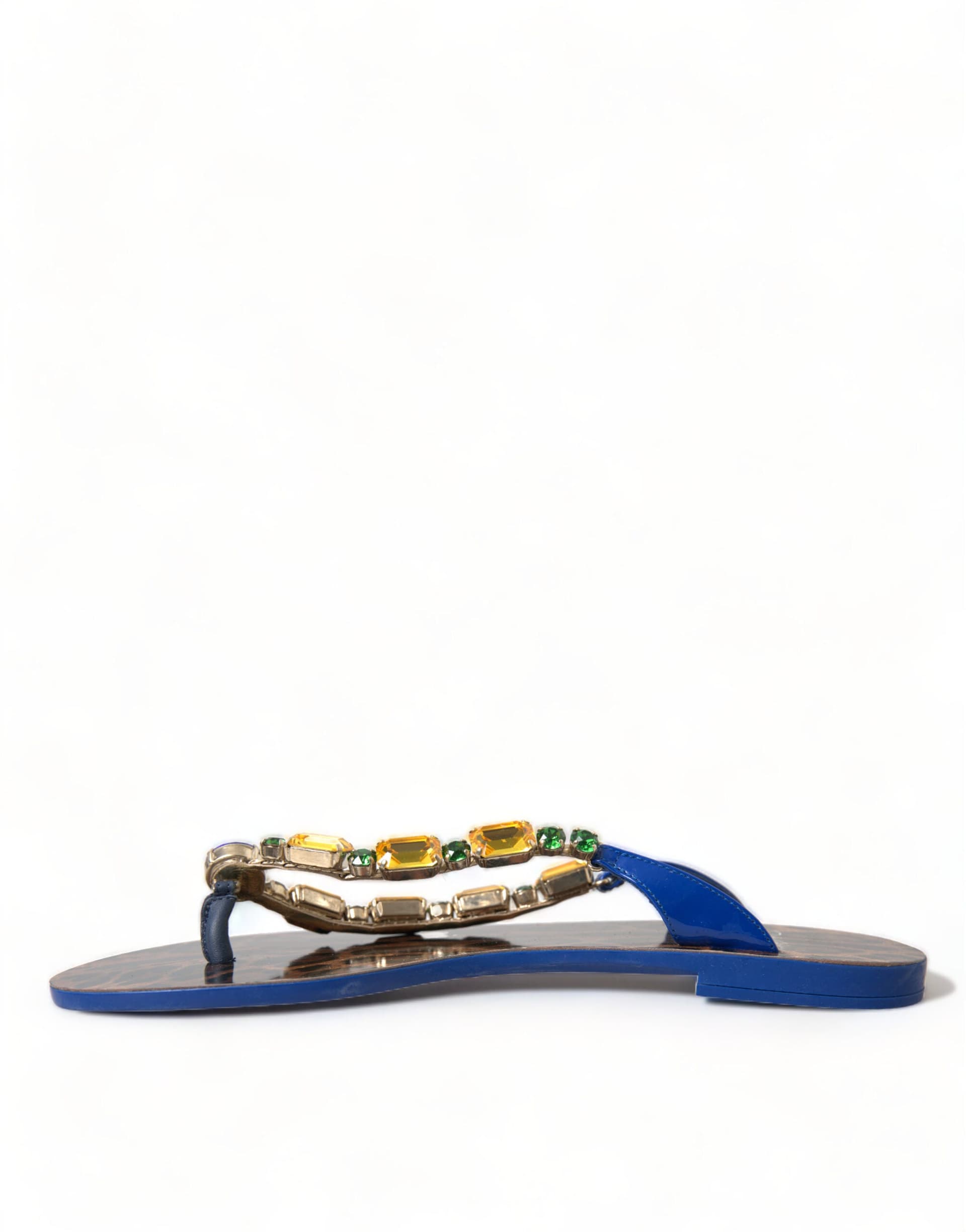 Dolce & Gabbana Blue Crystals Flats Sandals Beachwear Shoes - 4