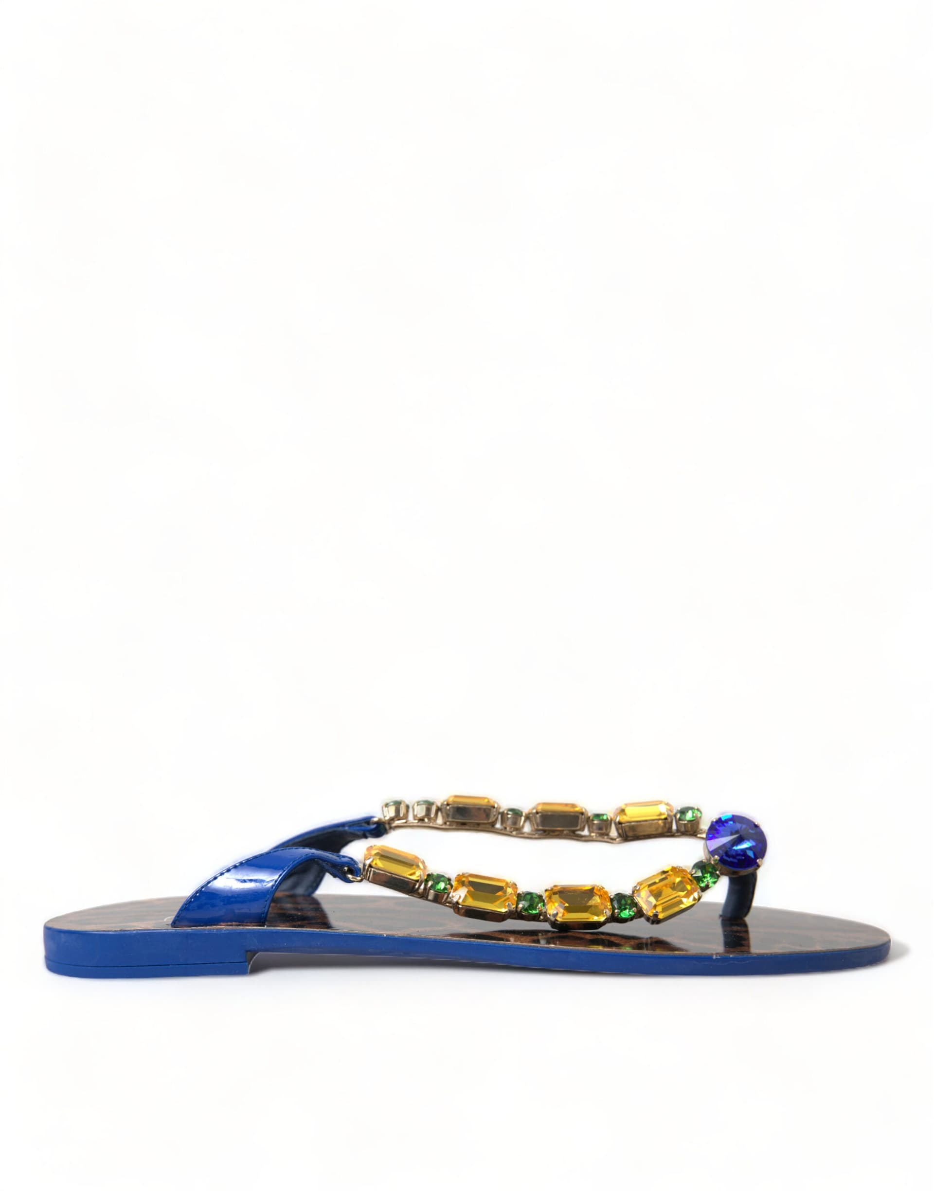 Dolce & Gabbana Blue Crystals Flats Sandals Beachwear Shoes - 5