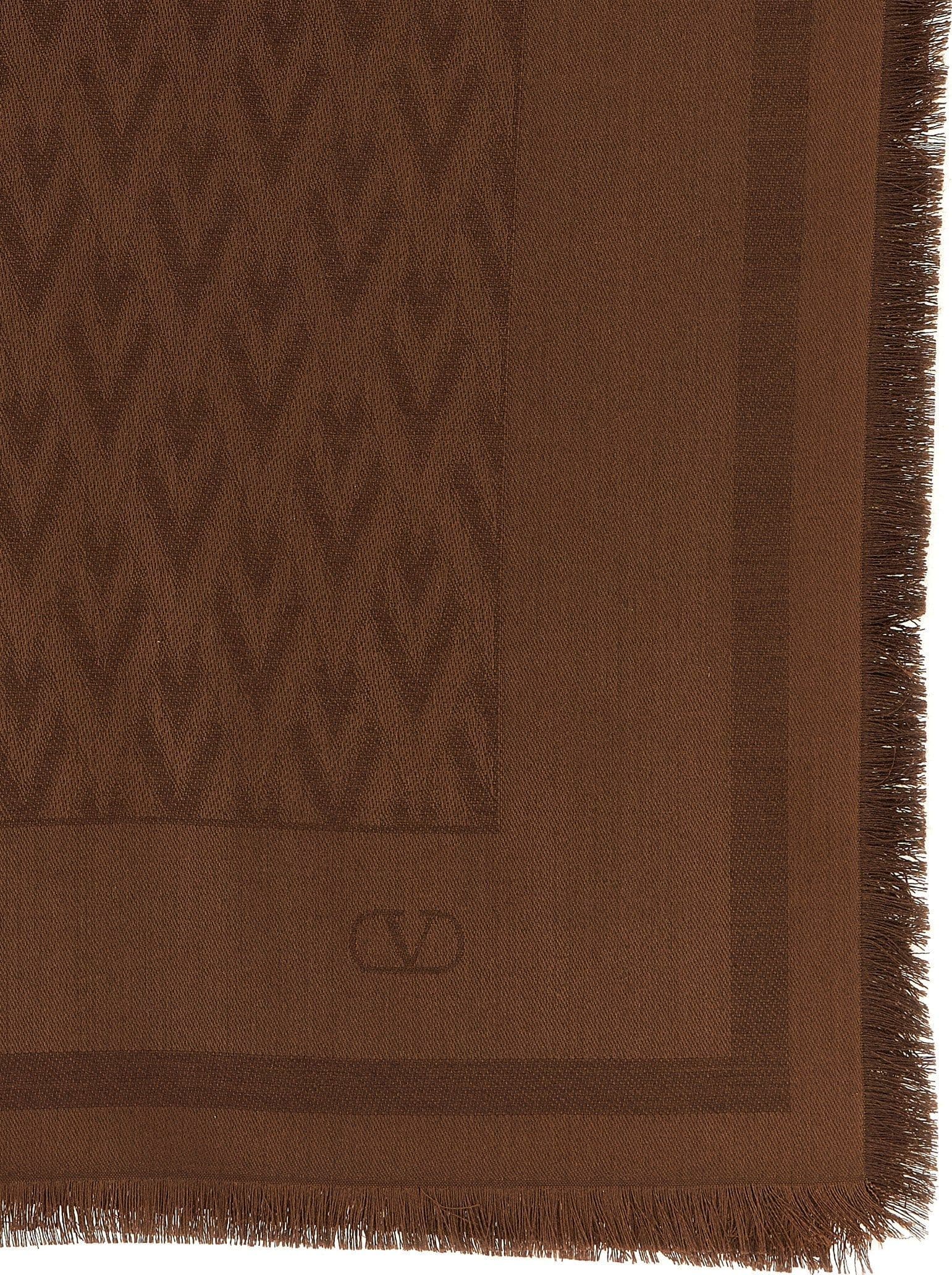 Valentino Garavani Brown Silk Scarf - 2