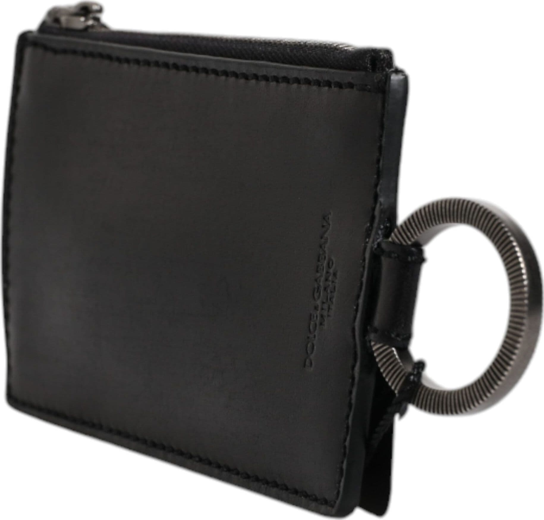 Dolce & Gabbana Black Horse Leather Lanyard Logo Card Holder Wallet - 2