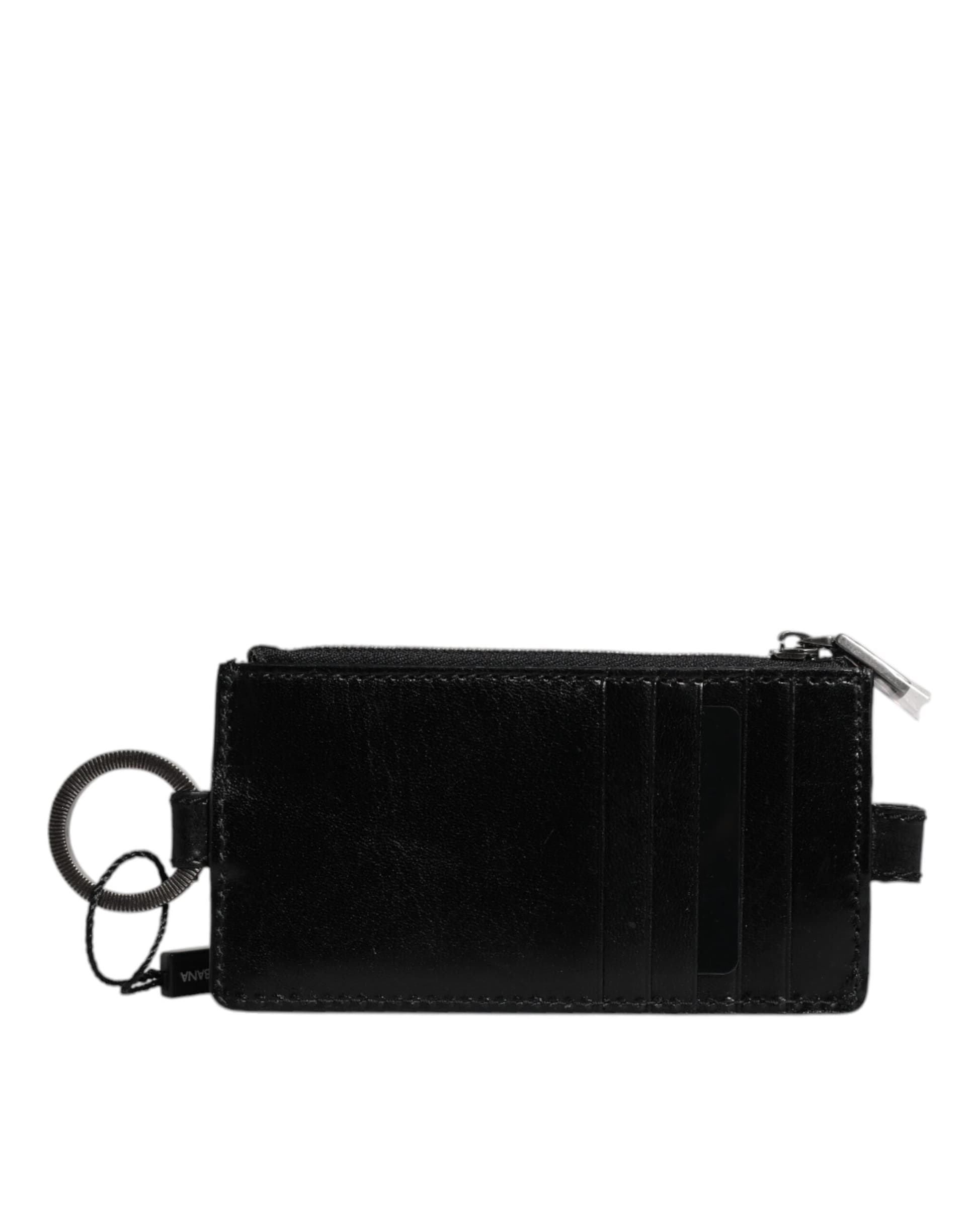 Dolce & Gabbana Black Horse Leather Lanyard Logo Card Holder Wallet - 3