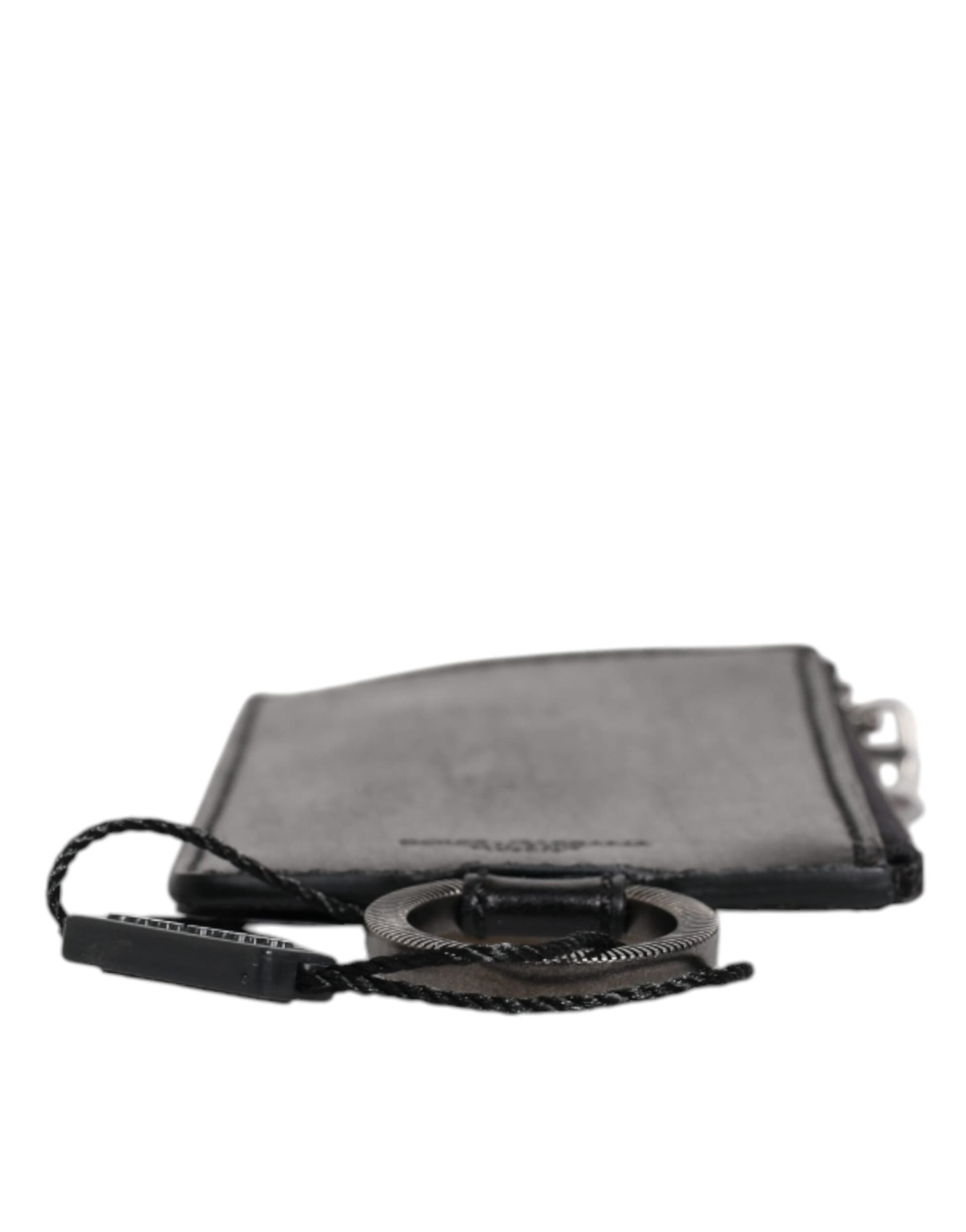 Dolce & Gabbana Black Horse Leather Lanyard Logo Card Holder Wallet - 5