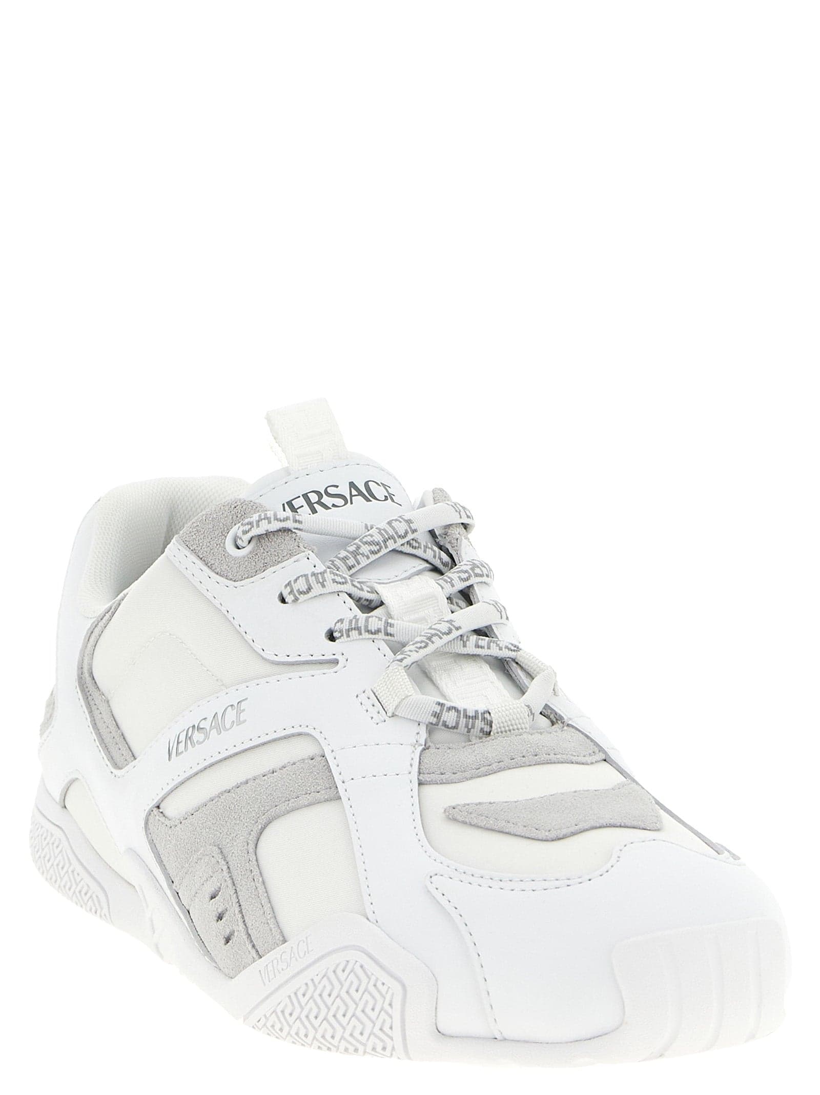 Versace White Calfskin Athletic Sneakers - 2