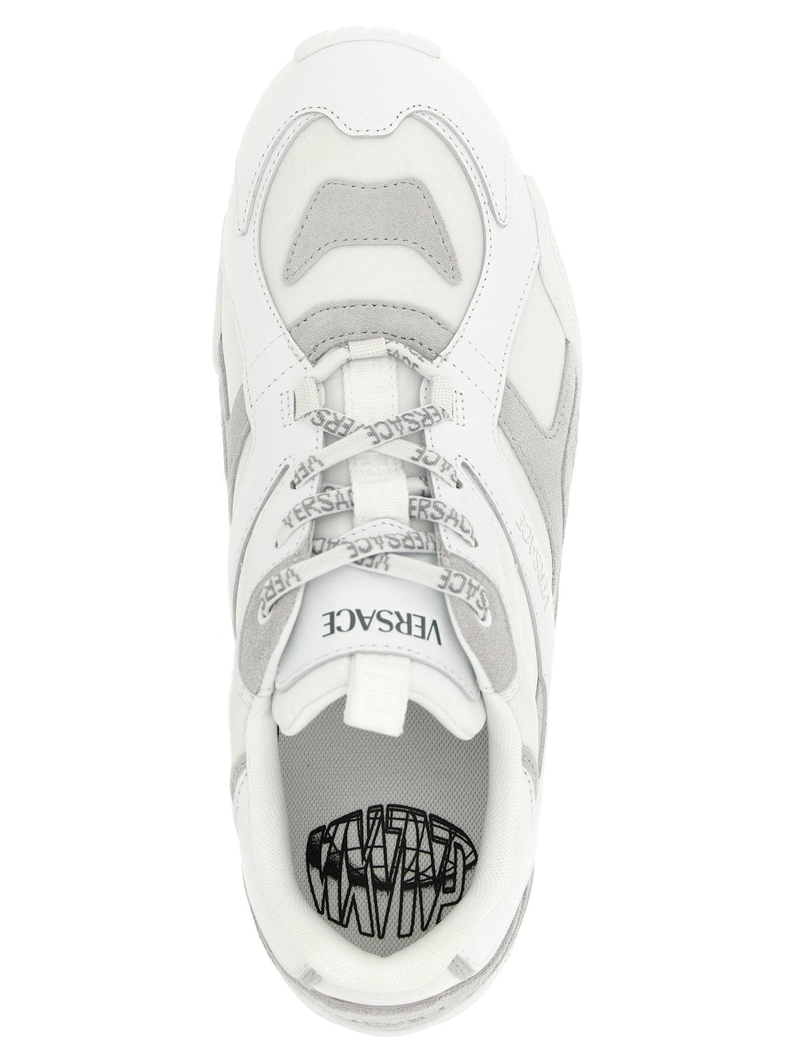 Versace White Calfskin Athletic Sneakers - 4