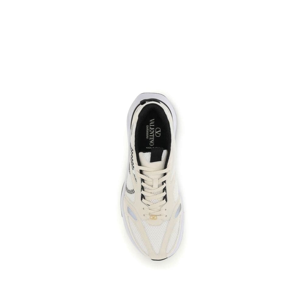 Valentino Garavani White Fabric Low Top Sneakers - 4