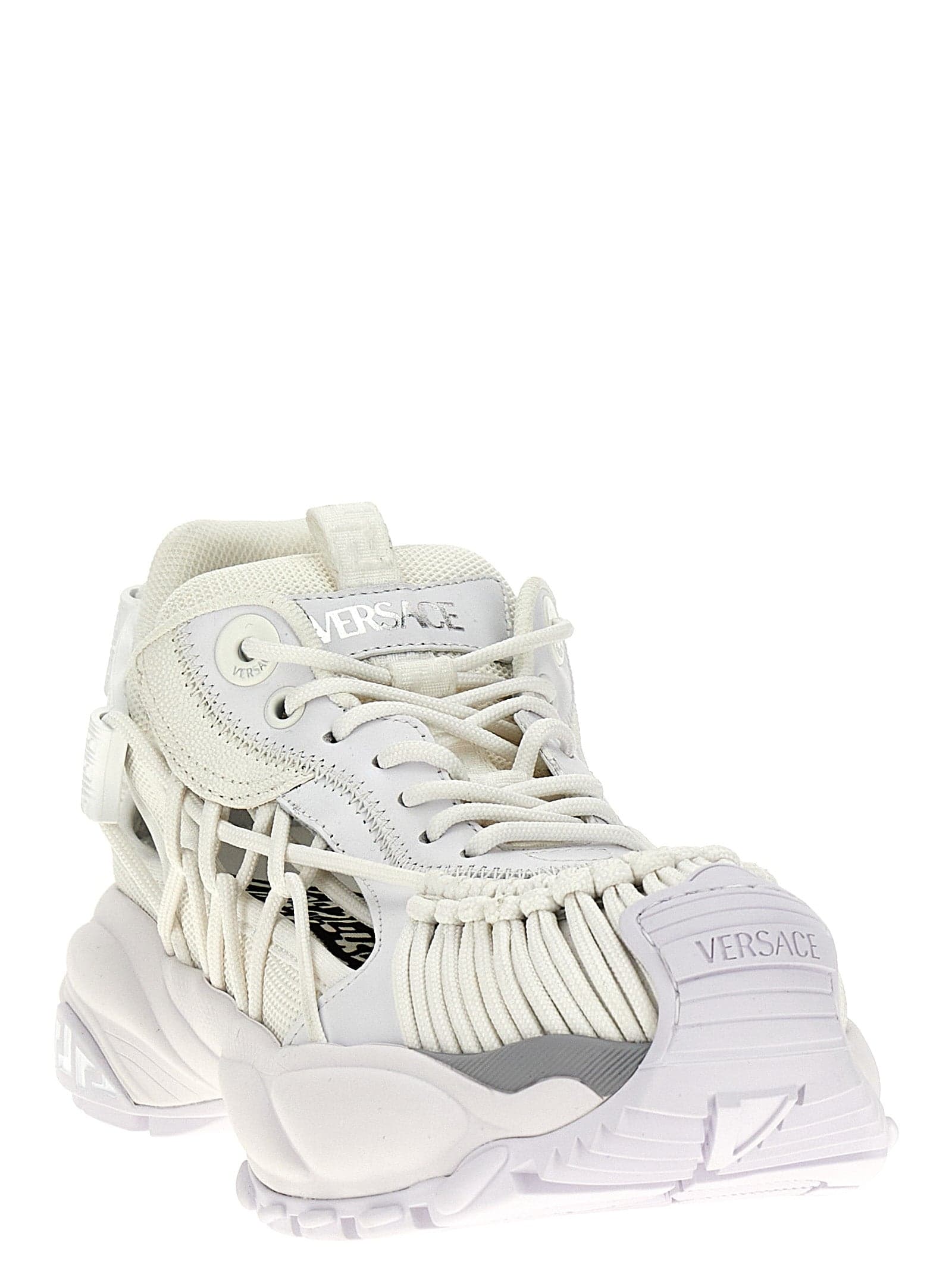 Versace White Calfskin Athletic Sneakers - 2