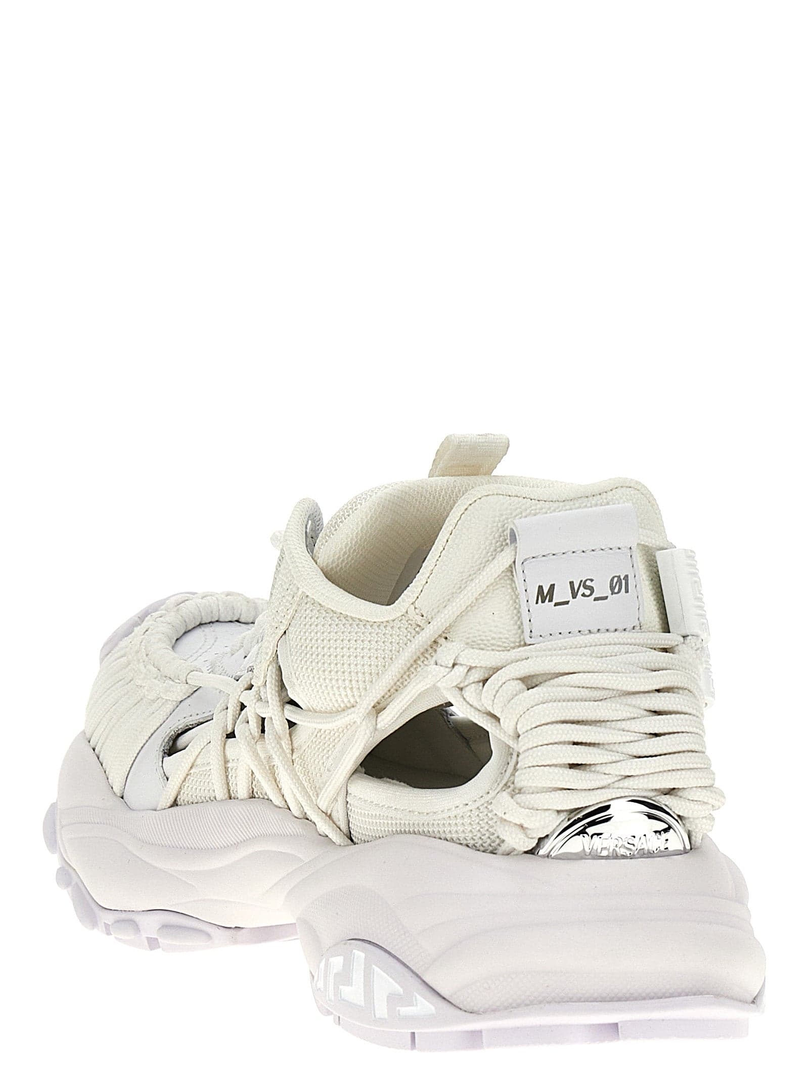 Versace White Calfskin Athletic Sneakers - 3