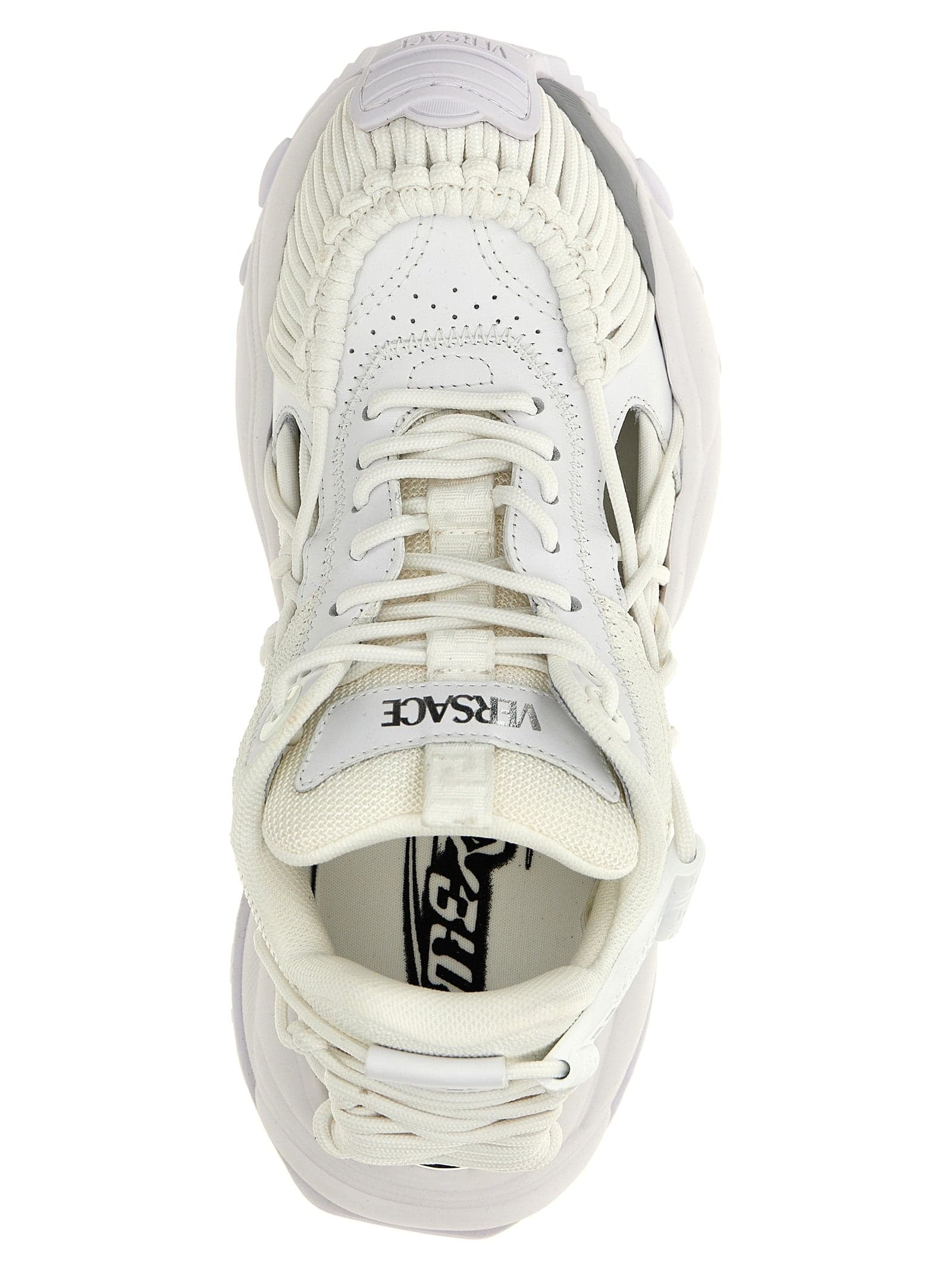 Versace White Calfskin Athletic Sneakers - 4