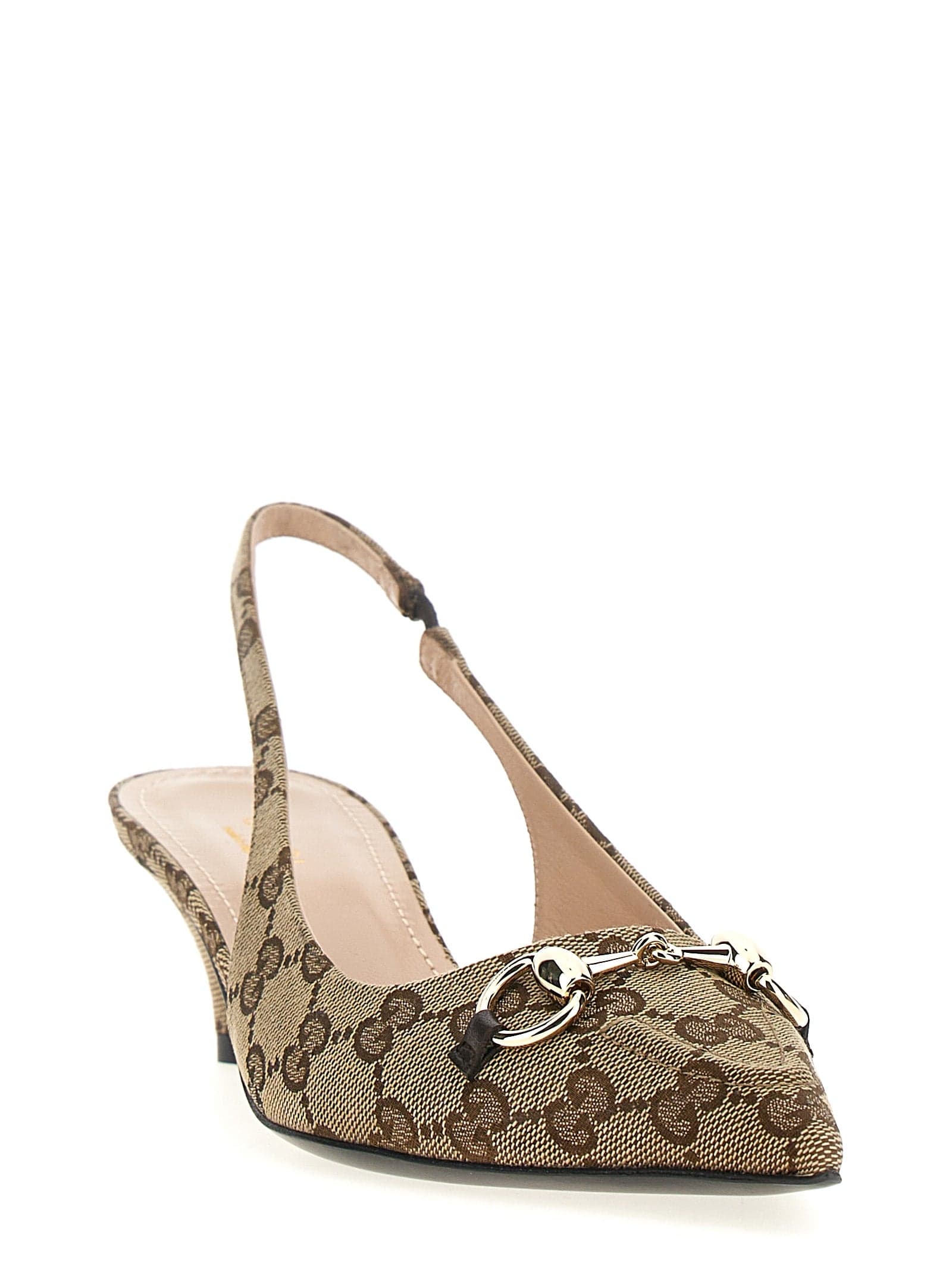 Gucci Beige Polyester Mid Heel Pumps - 2