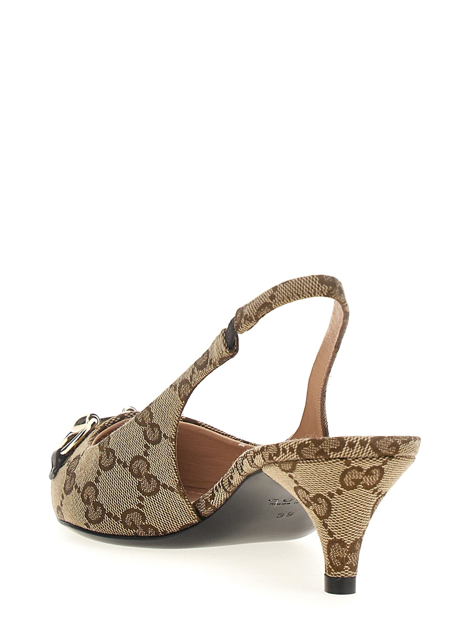 Gucci Beige Polyester Mid Heel Pumps - 3