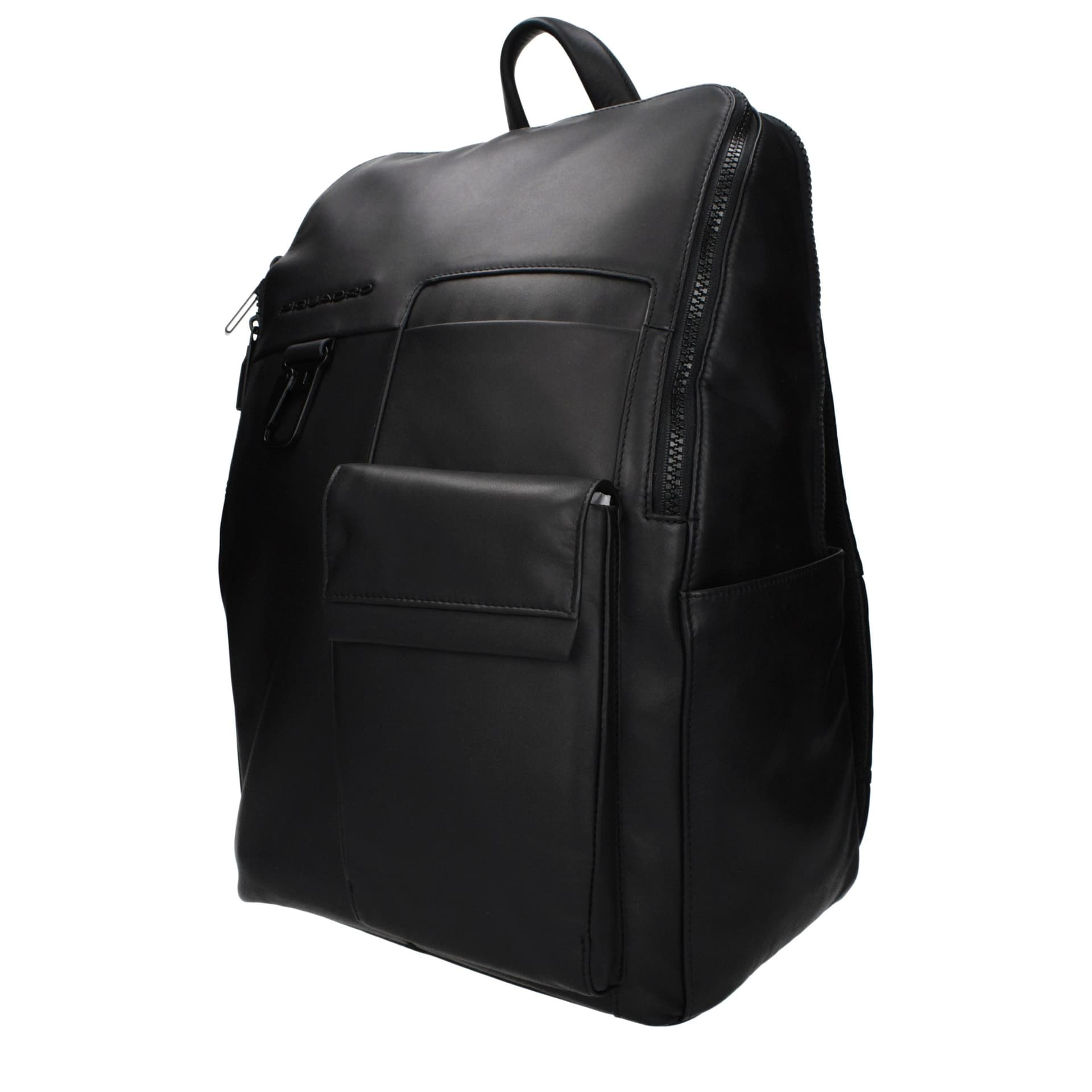 Piquadro Black Leather Backpack - 2