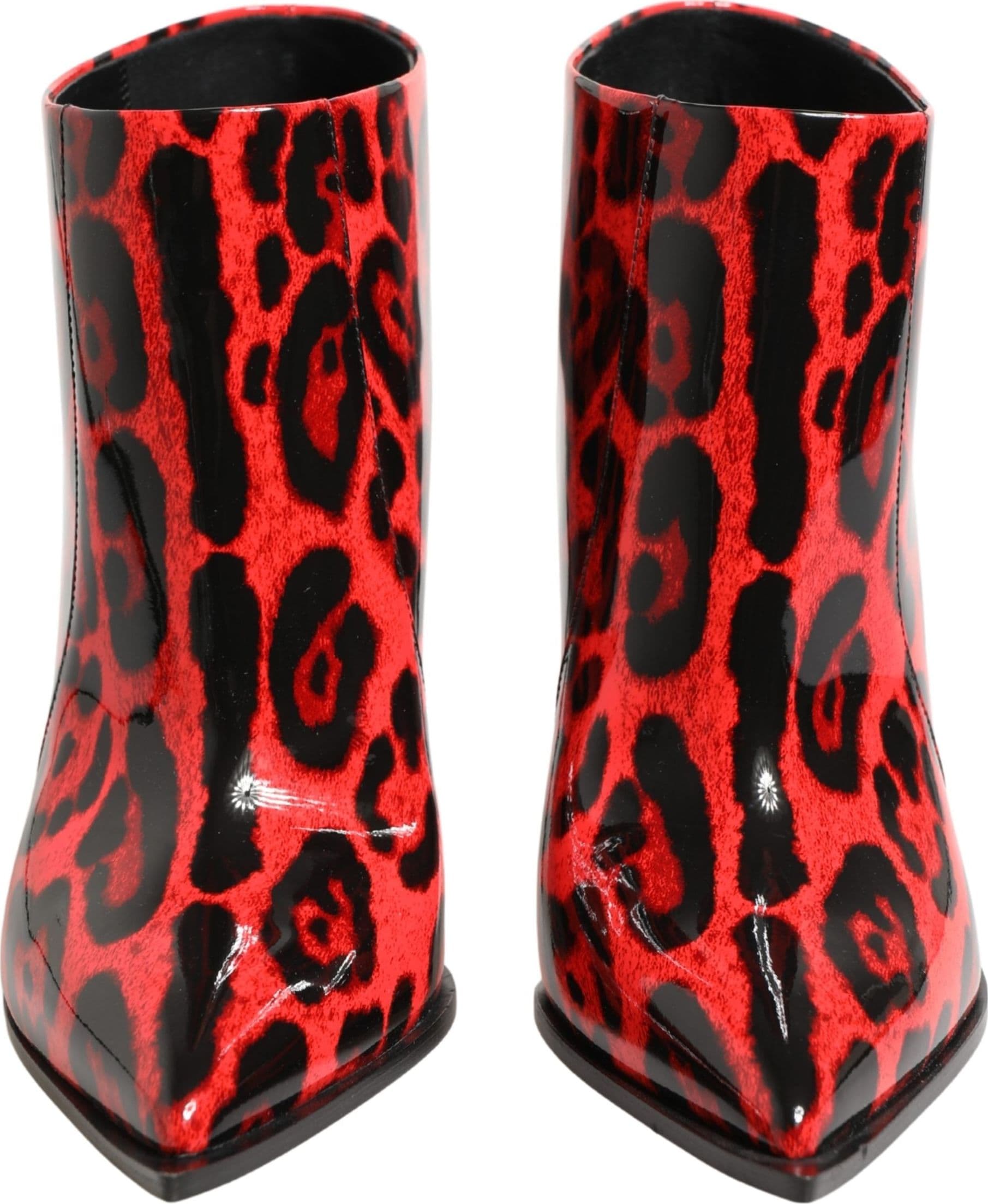 Dolce & Gabbana Red Leopard Cardinale Ankle Boots Shoes - 2