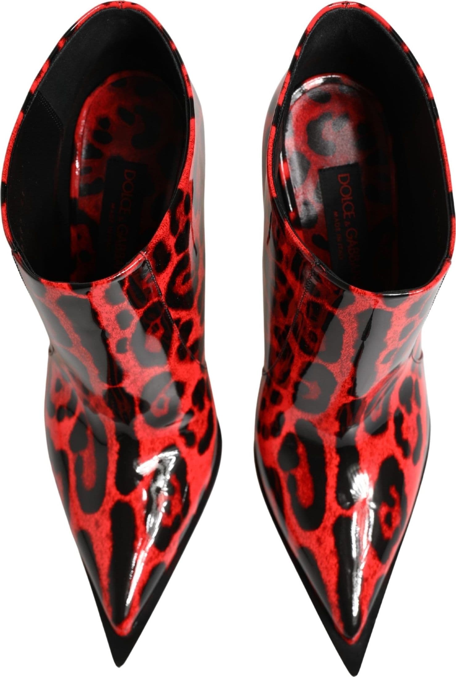 Dolce & Gabbana Red Leopard Cardinale Ankle Boots Shoes - 3