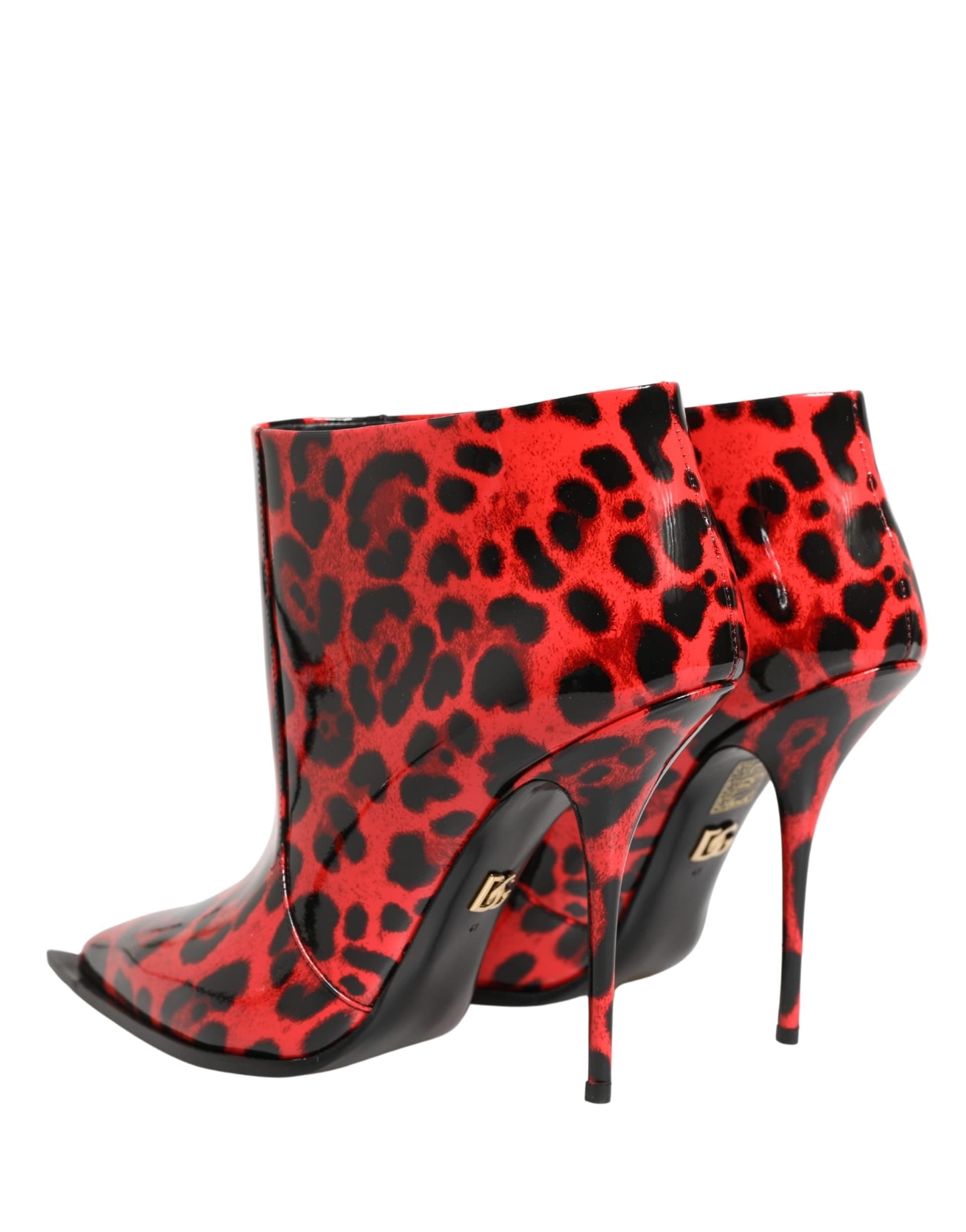 Dolce & Gabbana Red Leopard Cardinale Ankle Boots Shoes - 5
