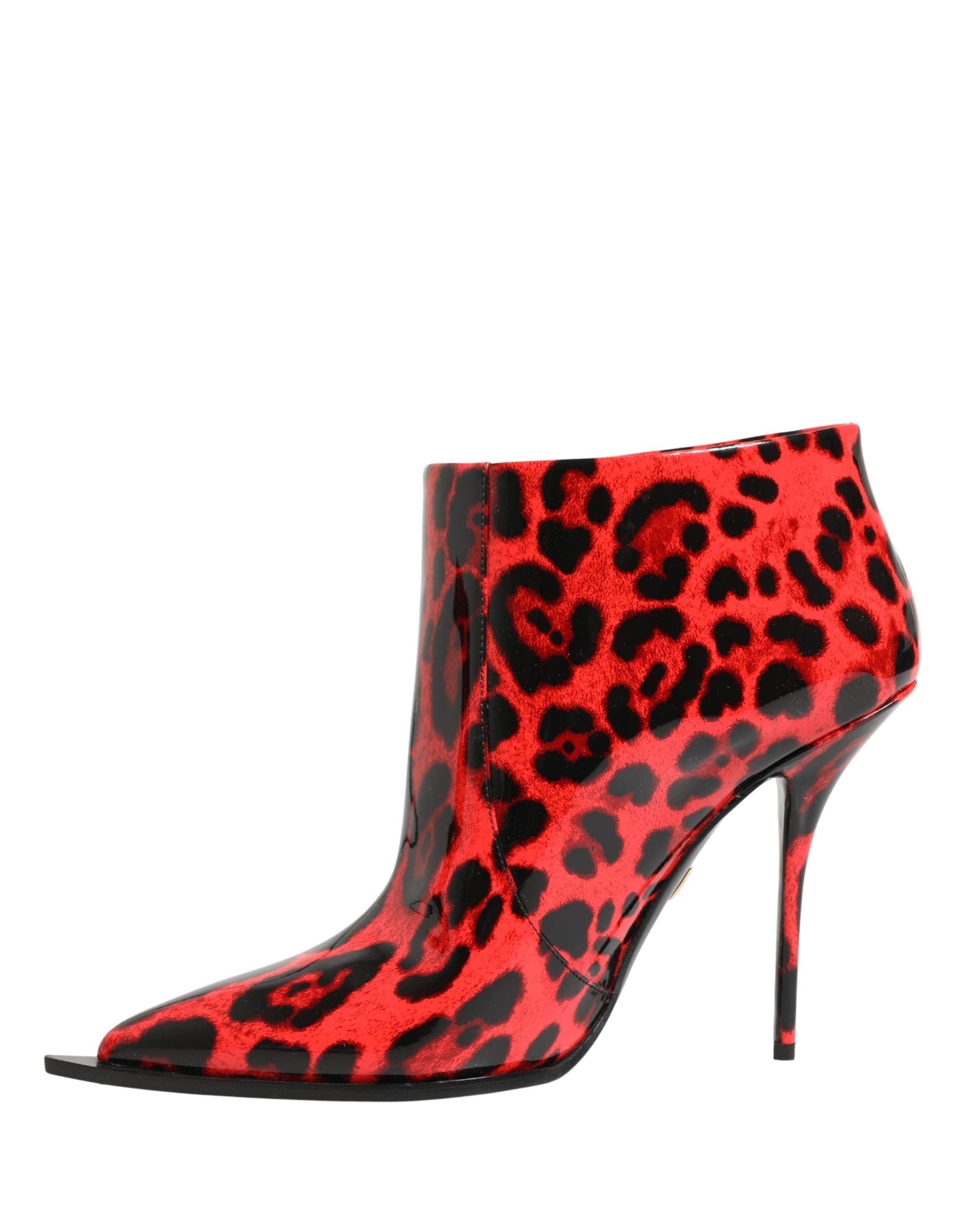 Dolce & Gabbana Red Leopard Cardinale Ankle Boots Shoes - 6