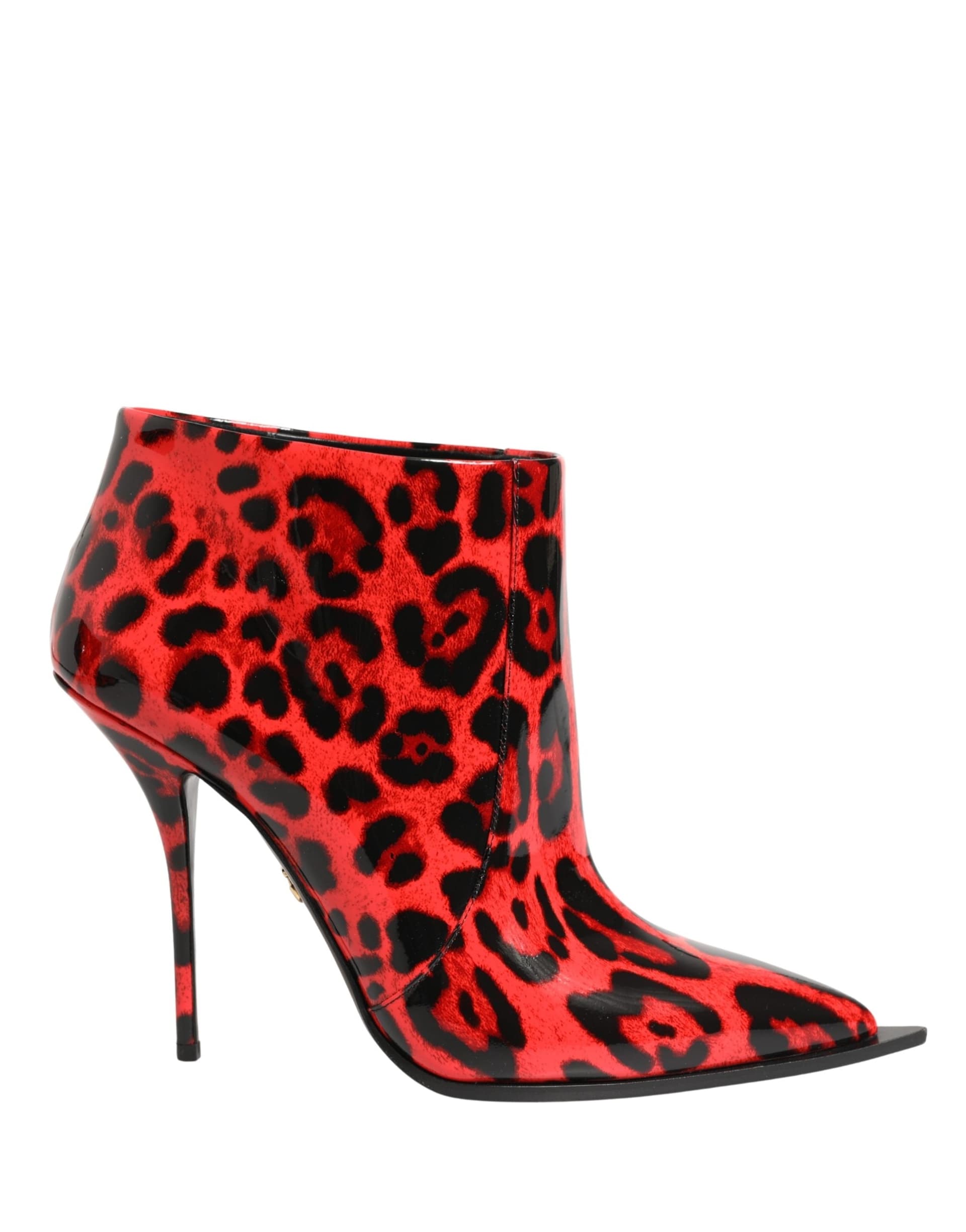 Dolce & Gabbana Red Leopard Cardinale Ankle Boots Shoes - 7