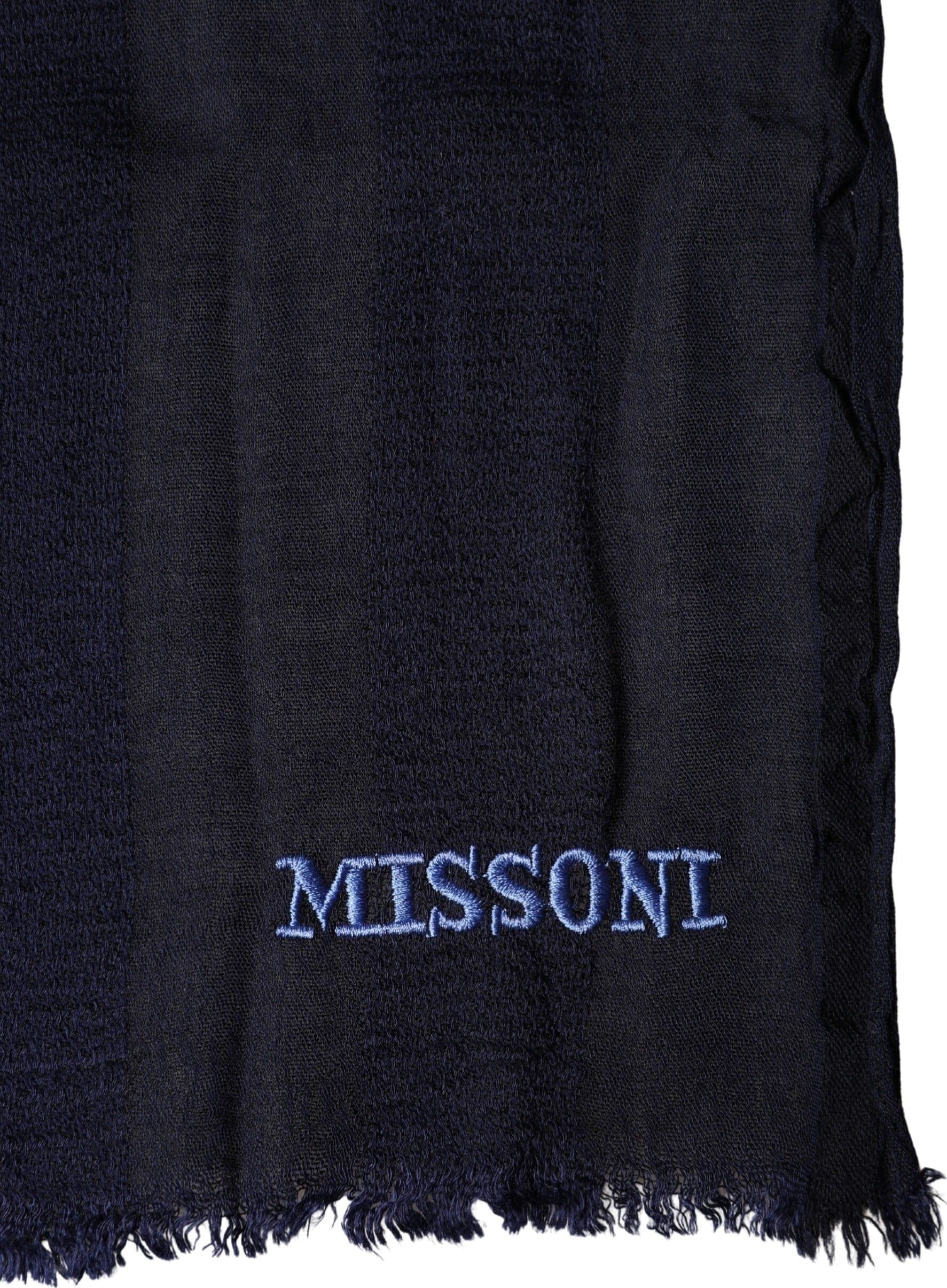Dolce & Gabbana Dark Blue Wool Knit Unisex Wrap Fringe Shawl 170cm x 60cm Scarf - 3