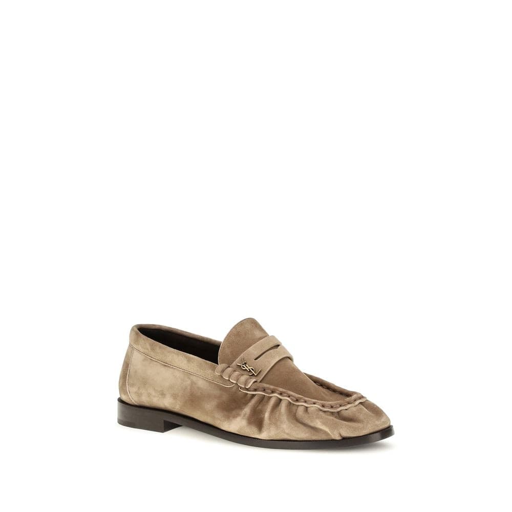 Saint Laurent Beige Calf Leather Bos Taurus Slip-On Loafers - 2