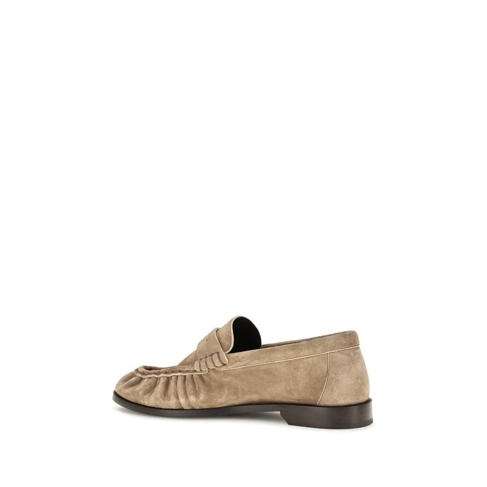 Saint Laurent Beige Calf Leather Bos Taurus Slip-On Loafers - 3