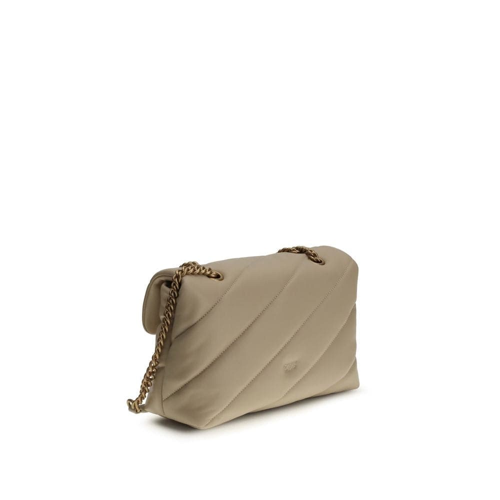 PINKO Beige Calf Leather Bos Taurus Shoulder Bag - 3