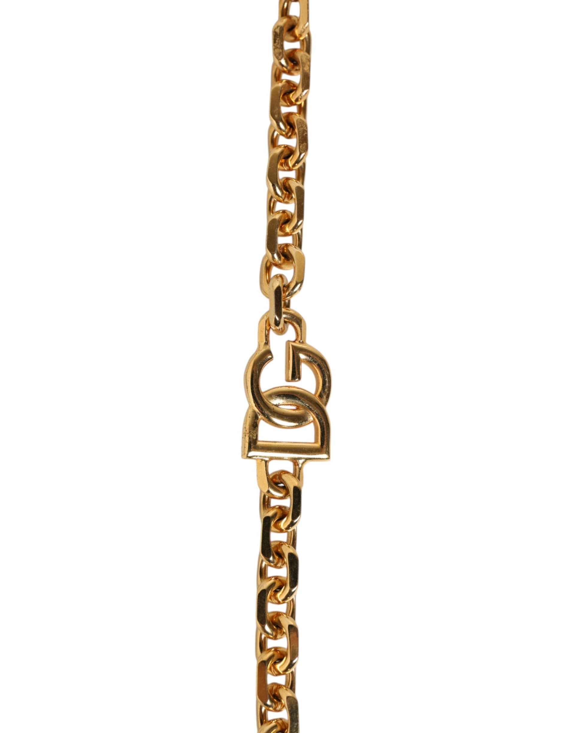 Dolce & Gabbana Black Leather Gold Chain Bag Accessory Shoulder Strap - 3