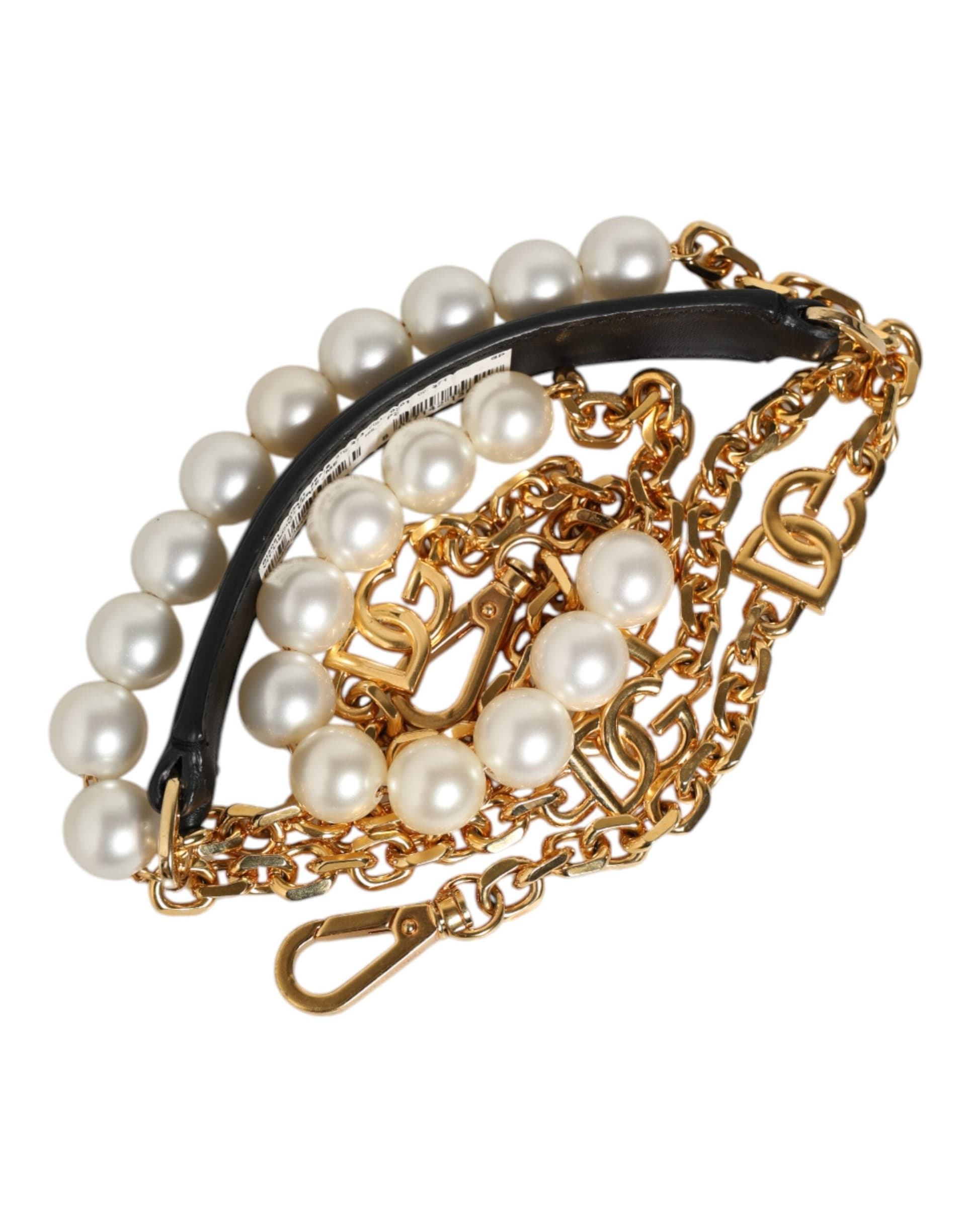 Dolce & Gabbana Black Leather Gold Chain Bag Accessory Shoulder Strap - 6