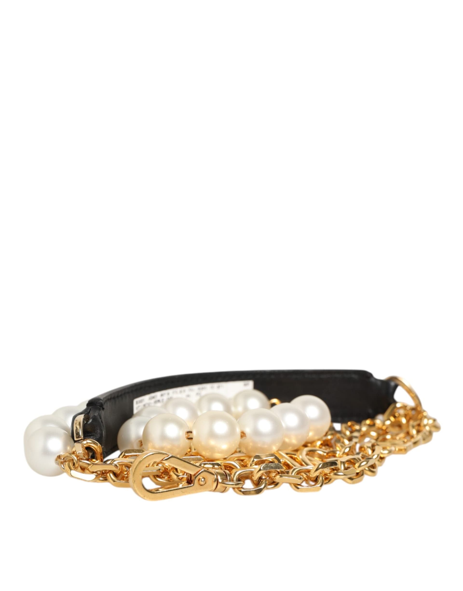 Dolce & Gabbana Black Leather Gold Chain Bag Accessory Shoulder Strap - 7