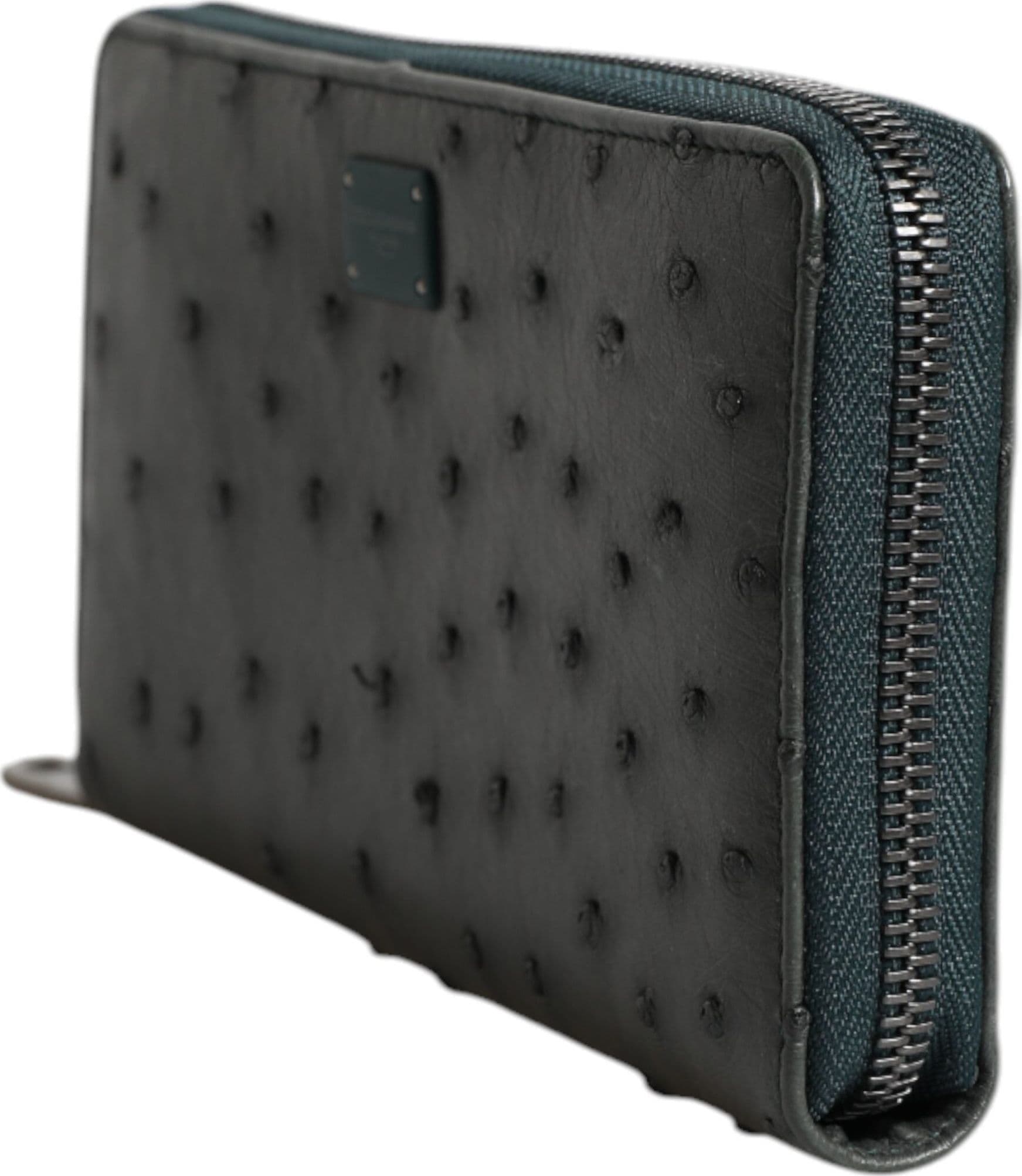 Dolce & Gabbana Green Ostrich Logo Plaque Zip Around Continental Wallet - 4