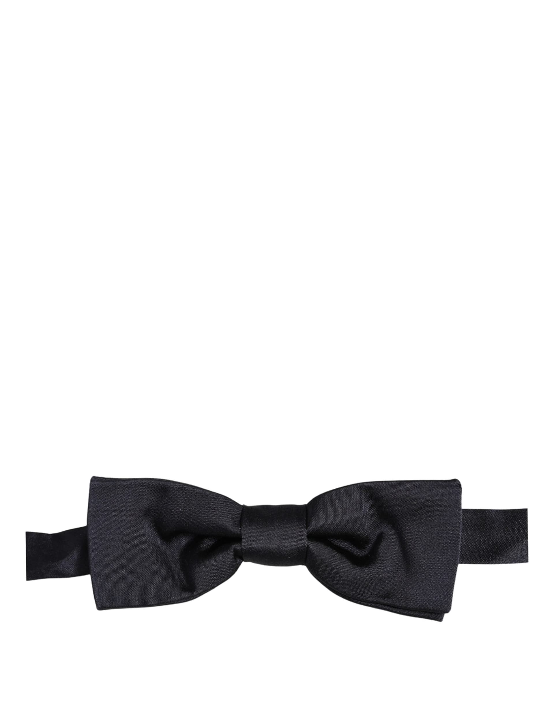 Dolce & Gabbana Men Dark Blue 100% Silk Adjustable Neck Papillon Bow Tie - 4